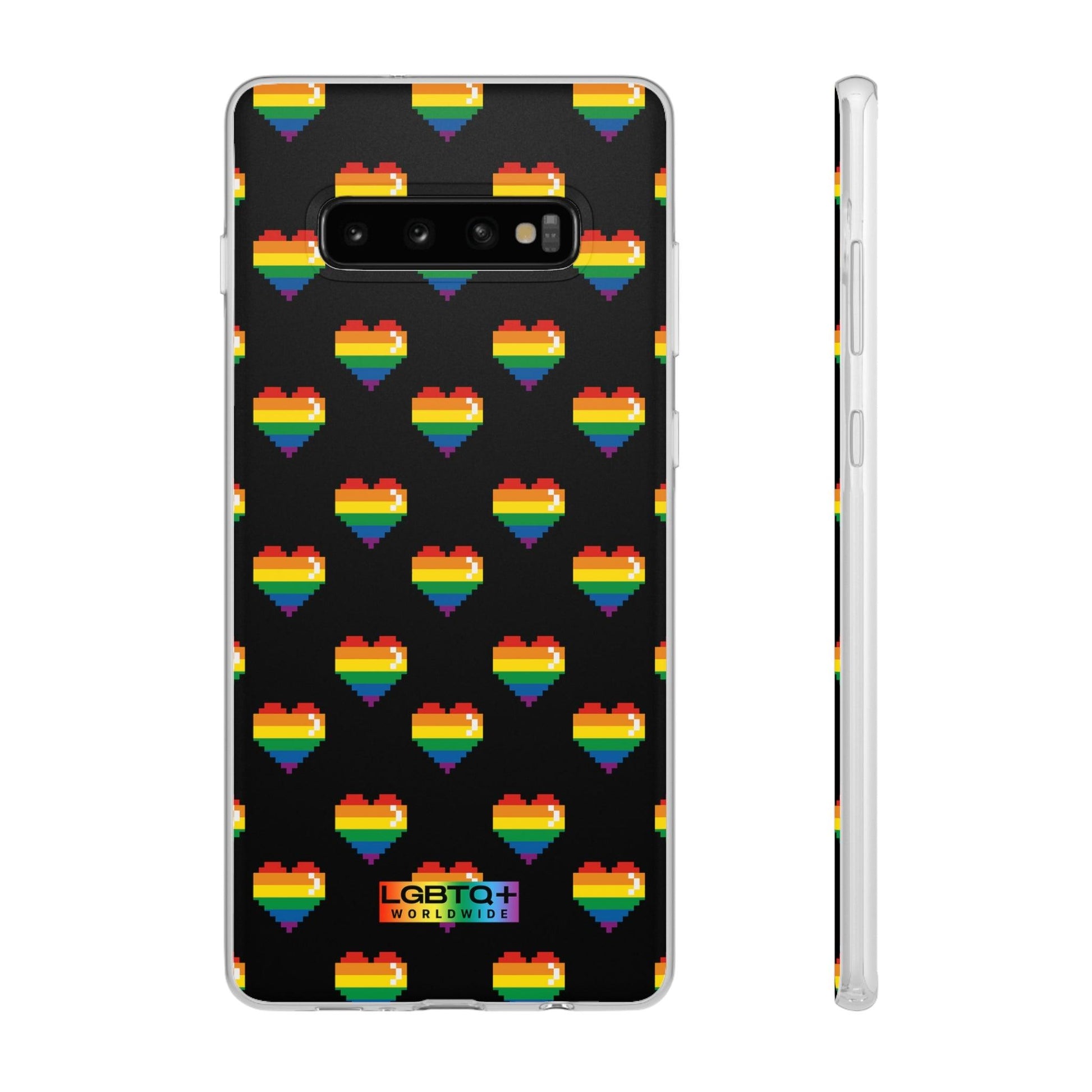 LGBTQWorldwide - ,,RETRO HERZ" Flexible Handyhülle Accessories, Case, iPhone, iPhone Cases, Phone accessory, Phone Cases, Samsung Cases, silikon, Valentine's Day promotion lgbtq Bekleidung Accessoires unisex Zubehör