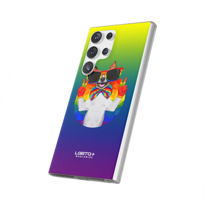 LGBTQWorldwide - ,,GLÜCKLICHER HUND" Flexible Handyhülle Accessories, Case, iPhone, iPhone Cases, Phone accessory, Phone Cases, Samsung Cases, silikon, Valentine's Day promotion lgbtq Bekleidung Accessoires unisex Zubehör