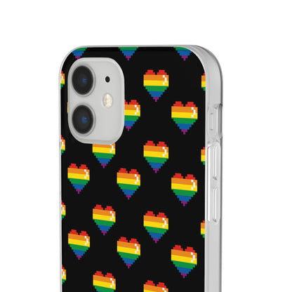 LGBTQWorldwide - ,,RETRO HERZ" Flexible Handyhülle Accessories, Case, iPhone, iPhone Cases, Phone accessory, Phone Cases, Samsung Cases, silikon, Valentine's Day promotion lgbtq Bekleidung Accessoires unisex Zubehör