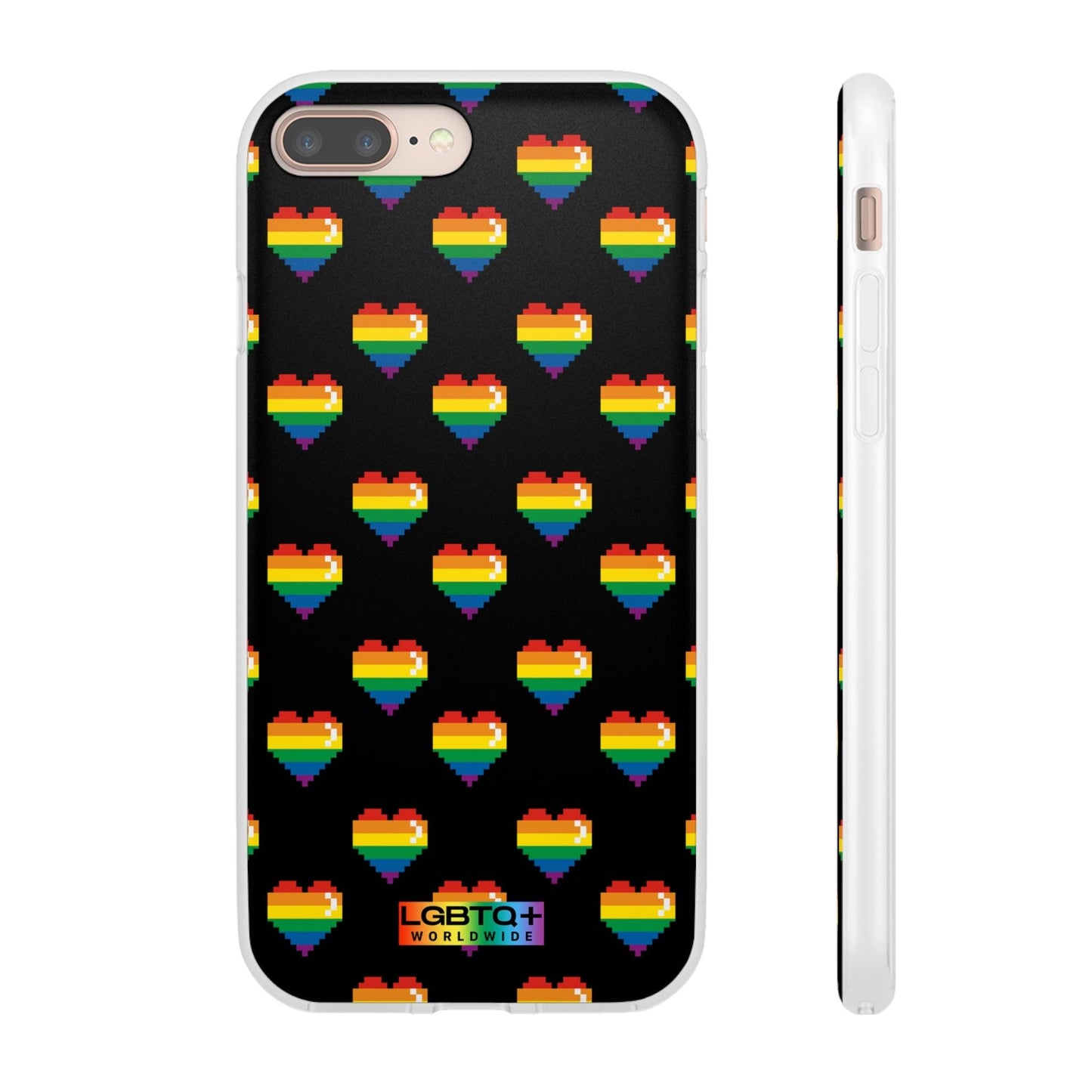 LGBTQWorldwide - ,,RETRO HERZ" Flexible Handyhülle Accessories, Case, iPhone, iPhone Cases, Phone accessory, Phone Cases, Samsung Cases, silikon, Valentine's Day promotion lgbtq Bekleidung Accessoires unisex Zubehör