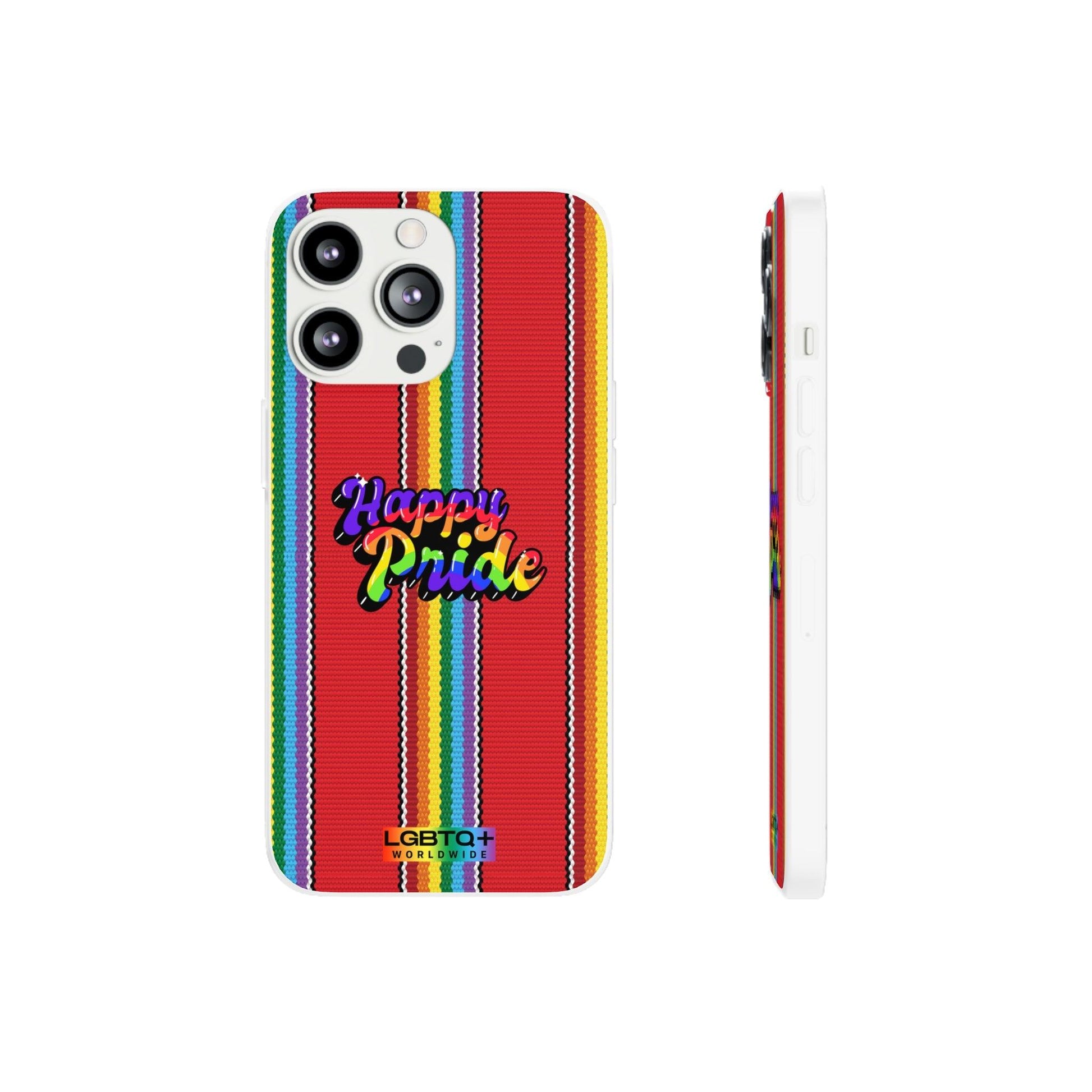 LGBTQWorldwide - ,,HAPPY PRIDE" Flexible Handyhülle Accessories, Case, iPhone, iPhone Cases, Phone accessory, Phone Cases, Samsung Cases, silikon, Valentine's Day promotion lgbtq Bekleidung Accessoires unisex Zubehör