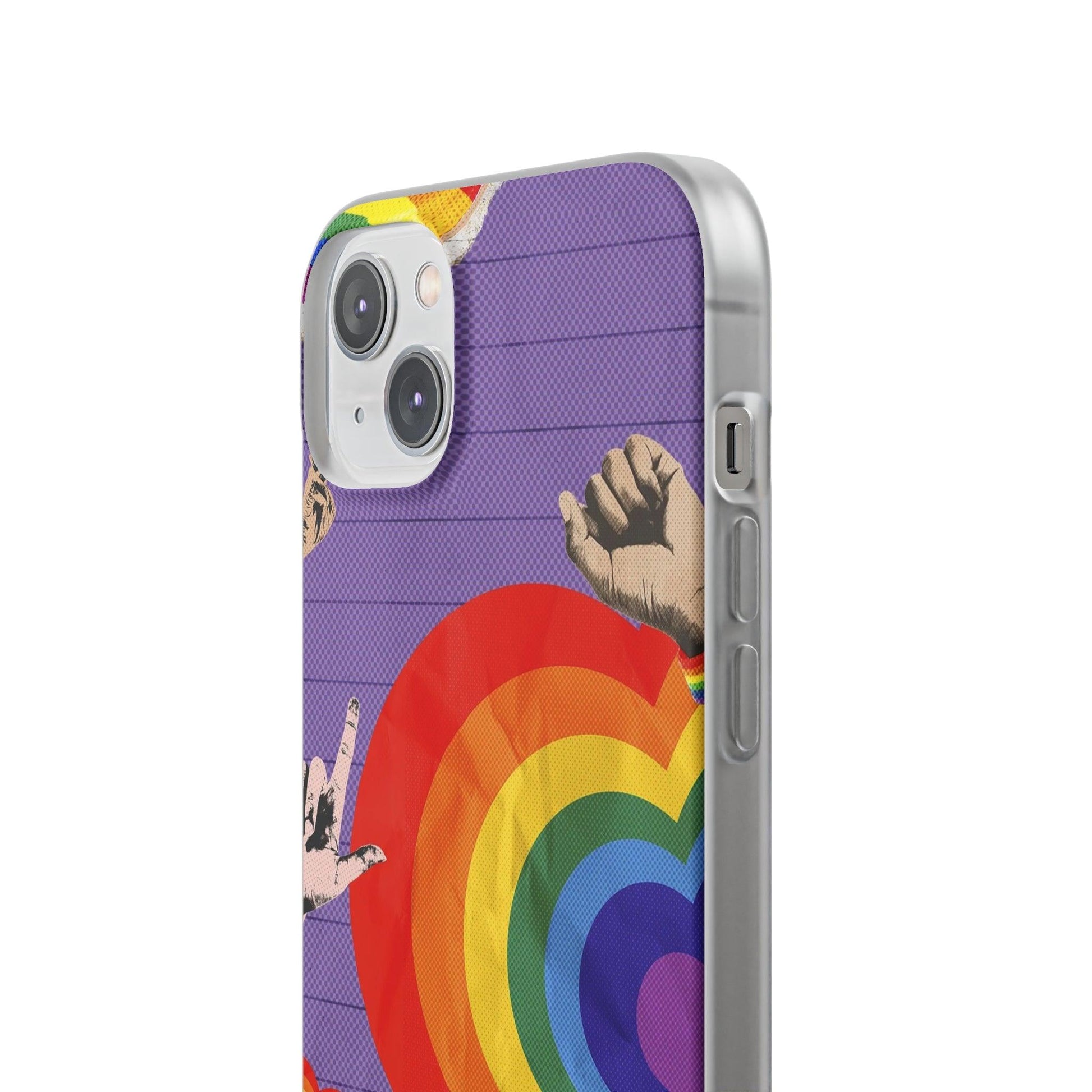 LGBTQWorldwide - ,,REGENBOGEN HERZ" Flexible Handyhülle Accessories, Case, iPhone, iPhone Cases, Phone accessory, Phone Cases, Samsung Cases, silikon, Valentine's Day promotion lgbtq Bekleidung Accessoires unisex Zubehör