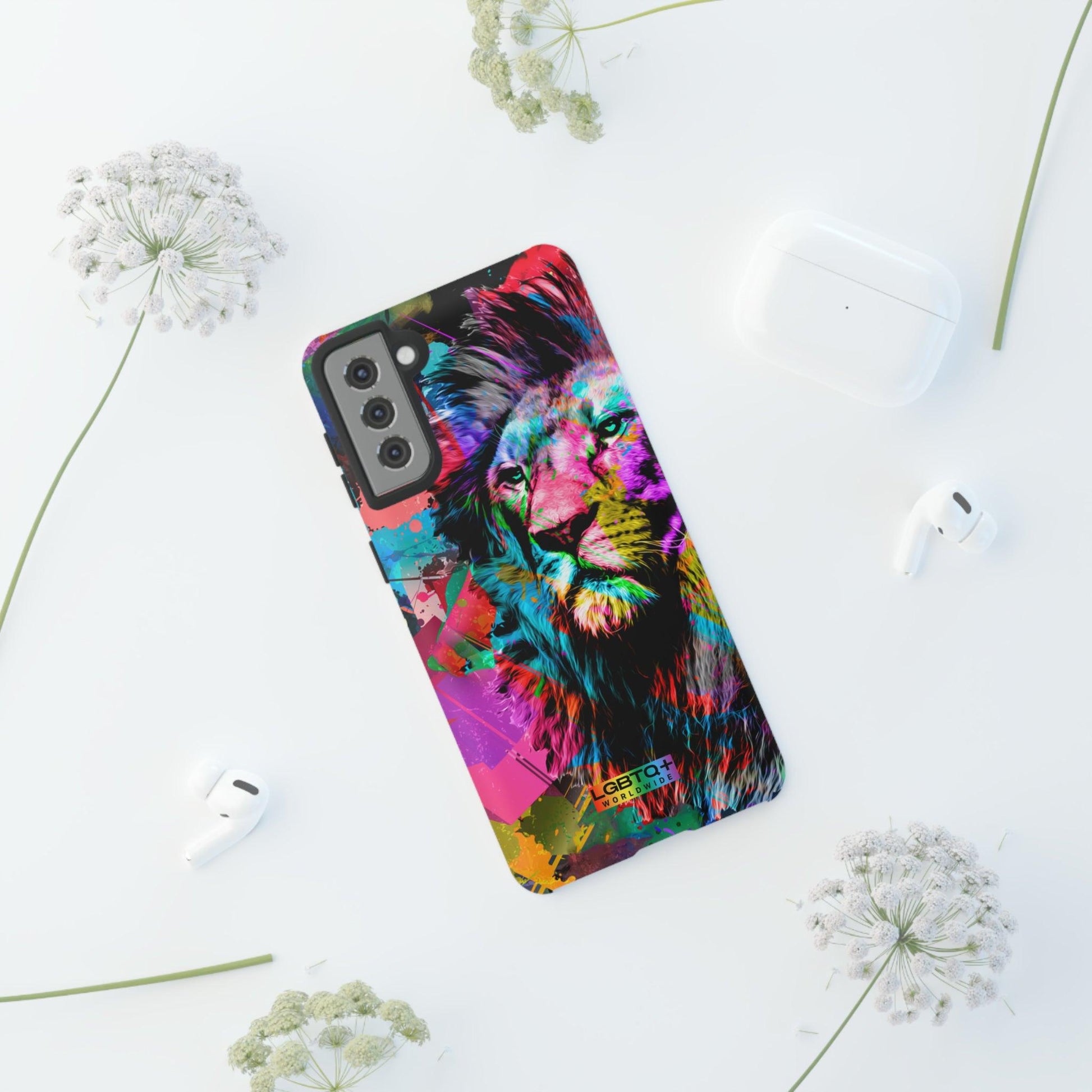 LGBTQWorldwide - ,,STARKER LÖWE" Doppelgehäuse Handyhülle Accessories, Glossy, iPhone Cases, Matte, Phone accessory, Phone Cases, Samsung Cases, Thermo, Valentine's Day Picks lgbtq Bekleidung Accessoires unisex Zubehör