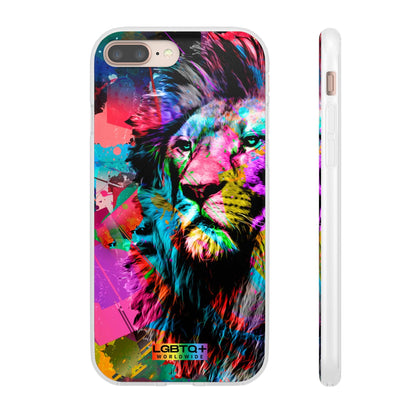 LGBTQWorldwide - ,,STARKER LÖWE" Flexible Handyhülle Accessories, Case, iPhone, iPhone Cases, Phone accessory, Phone Cases, Samsung Cases, silikon, Valentine's Day promotion lgbtq Bekleidung Accessoires unisex Zubehör