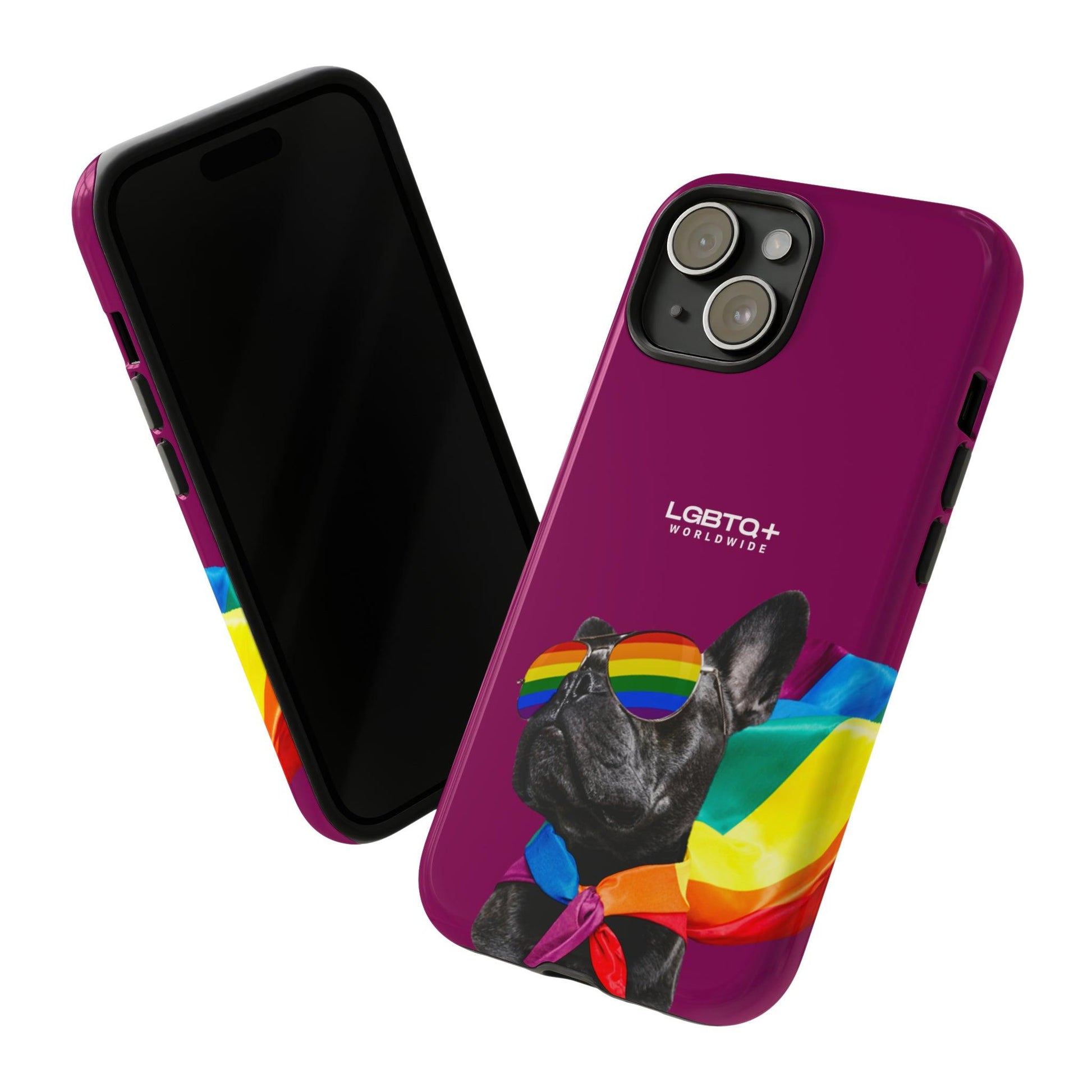 LGBTQWorldwide - ,,GLÜCKLICHER HUND" Doppelgehäuse Handyhülle Accessories, Glossy, iPhone Cases, Matte, Phone accessory, Phone Cases, Samsung Cases, Thermo, Valentine's Day Picks lgbtq Bekleidung Accessoires unisex Zubehör