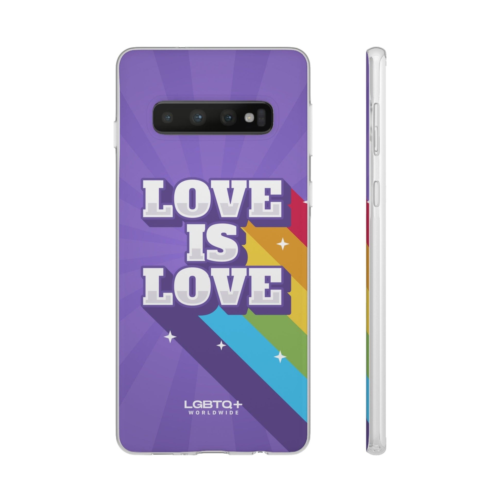 LGBTQWorldwide - ,,LOVE IS LOVE" Flexible Handyhülle Accessories, Case, iPhone, iPhone Cases, Phone accessory, Phone Cases, Samsung Cases, silikon, Valentine's Day promotion lgbtq Bekleidung Accessoires unisex Zubehör