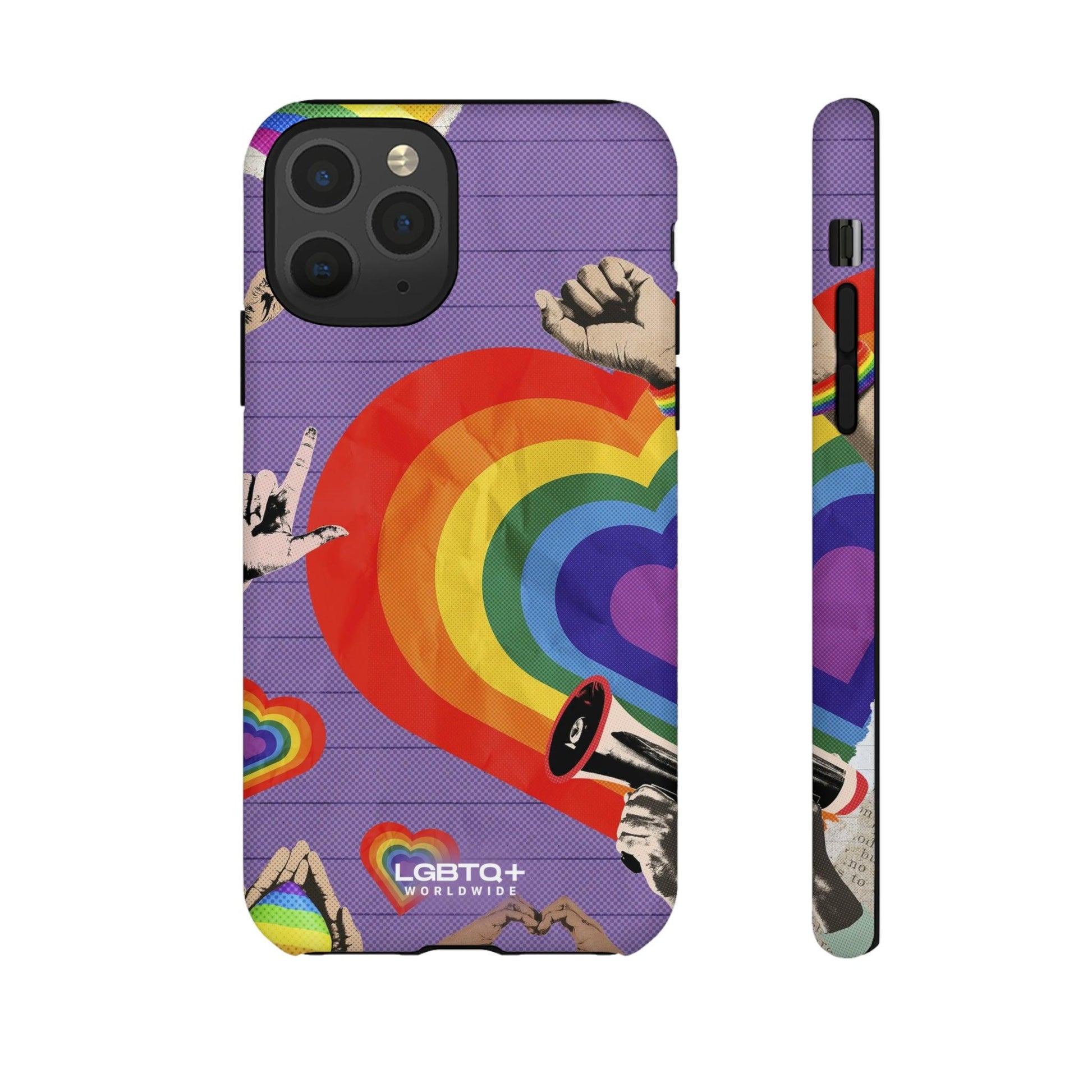 LGBTQWorldwide - ,,REGENBOGEN HERZ" Doppelgehäuse Handyhülle Accessories, Glossy, iPhone Cases, Matte, Phone accessory, Phone Cases, Samsung Cases, Thermo, Valentine's Day Picks lgbtq Bekleidung Accessoires unisex Zubehör