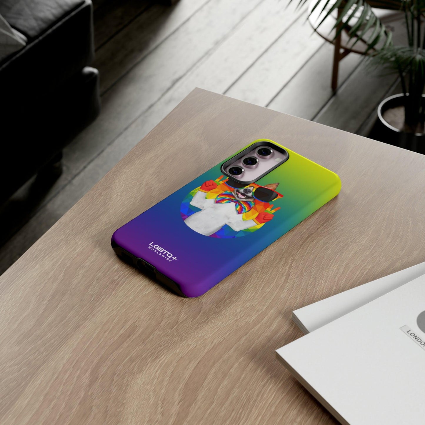 LGBTQWorldwide - ,,GLÜCKLICHER HUND" Doppelgehäuse Handyhülle Accessories, Glossy, iPhone Cases, Matte, Phone accessory, Phone Cases, Samsung Cases, Thermo, Valentine's Day Picks lgbtq Bekleidung Accessoires unisex Zubehör