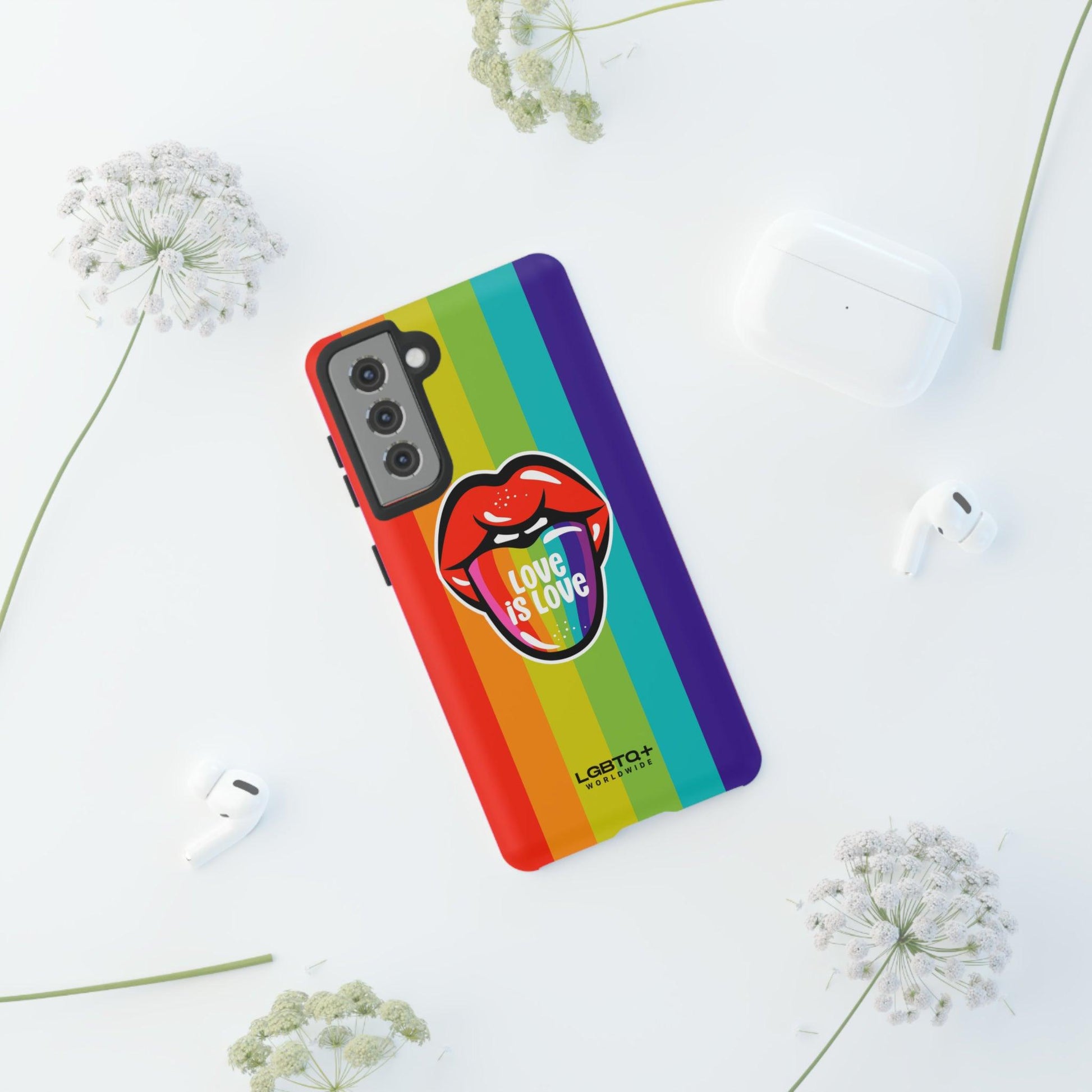 LGBTQWorldwide - ,,LIEBES ZUNGE" Doppelgehäuse Handyhülle Accessories, Glossy, iPhone Cases, Matte, Phone accessory, Phone Cases, Samsung Cases, Thermo, Valentine's Day Picks lgbtq Bekleidung Accessoires unisex Zubehör