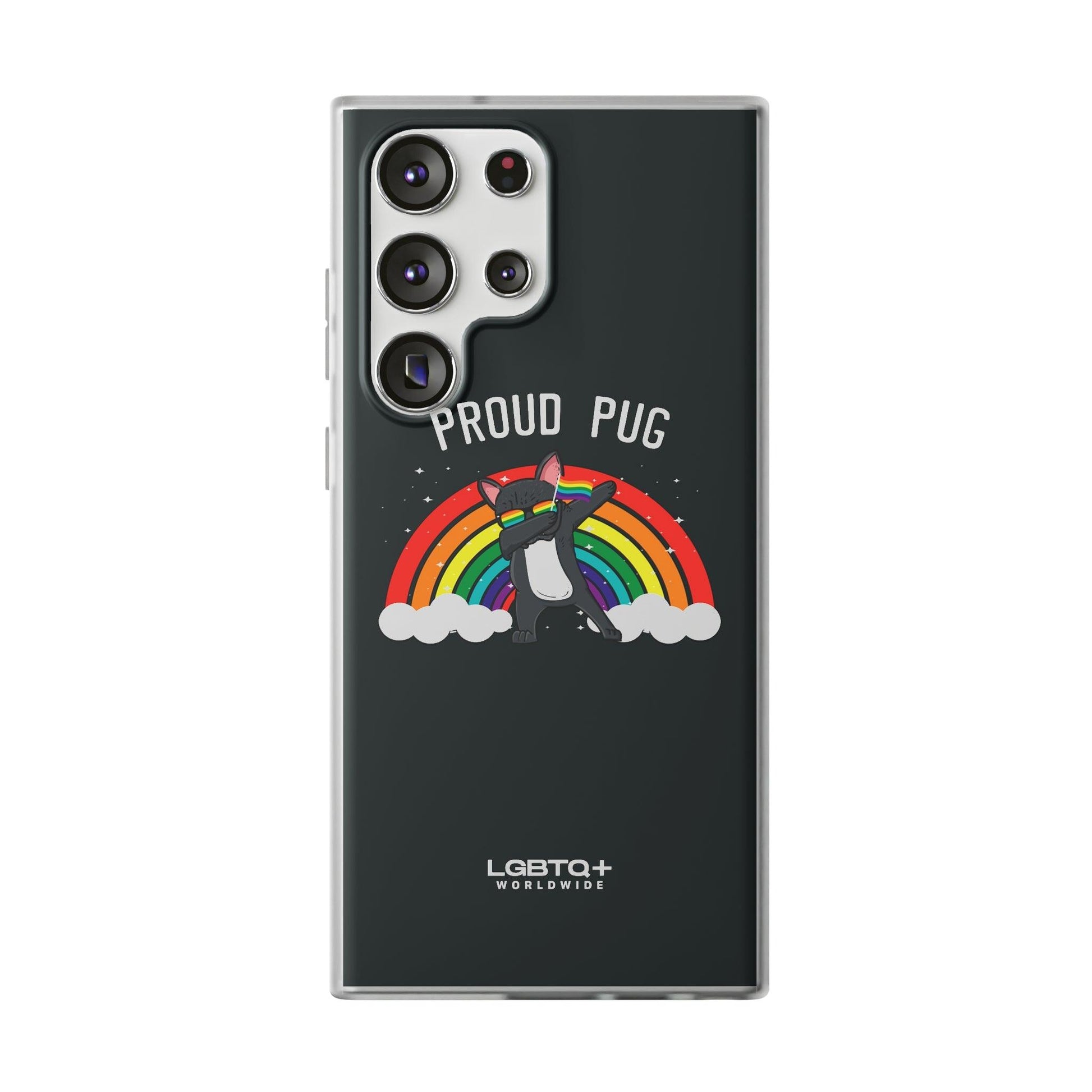 LGBTQWorldwide - ,,PROUD PUG" Flexible Handyhülle Accessories, Case, iPhone, iPhone Cases, Phone accessory, Phone Cases, Samsung Cases, silikon, Valentine's Day promotion lgbtq Bekleidung Accessoires unisex Zubehör