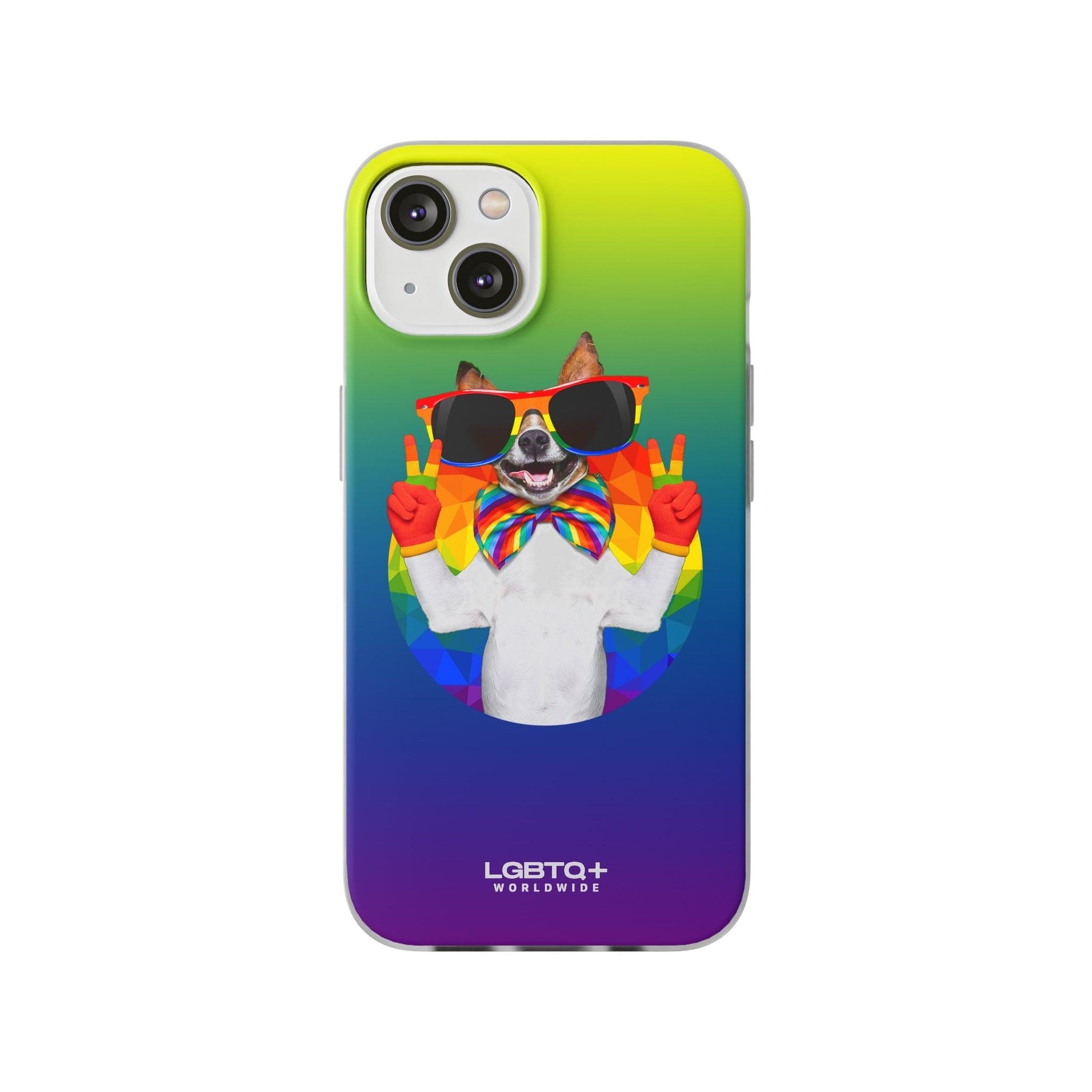 LGBTQWorldwide - ,,GLÜCKLICHER HUND" Flexible Handyhülle Accessories, Case, iPhone, iPhone Cases, Phone accessory, Phone Cases, Samsung Cases, silikon, Valentine's Day promotion lgbtq Bekleidung Accessoires unisex Zubehör