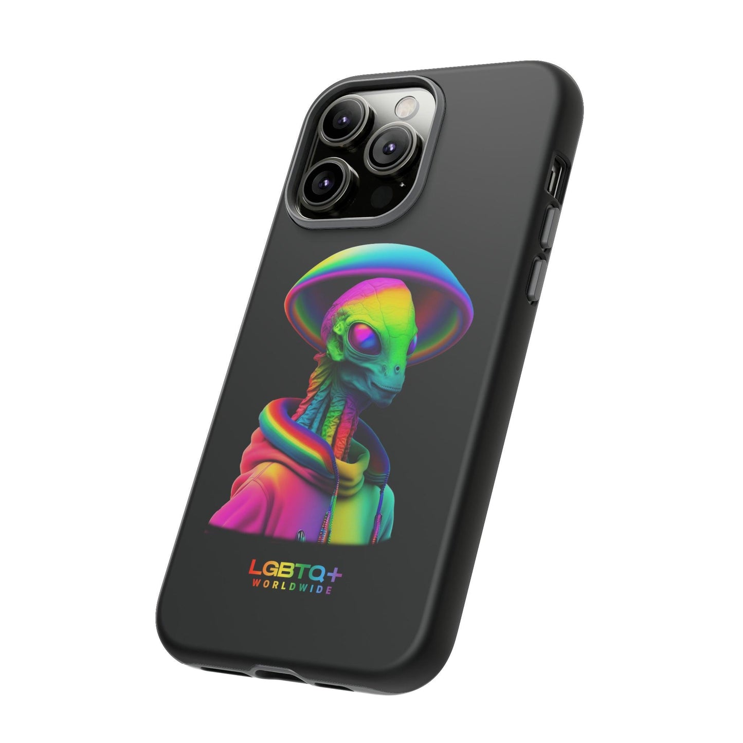 LGBTQWorldwide - ,,GLÜCKLICHES ALIEN" Doppelgehäuse Handyhülle Accessories, Glossy, iPhone Cases, Matte, Phone accessory, Phone Cases, Samsung Cases, tough, Valentine's Day Picks lgbtq Bekleidung Accessoires unisex Zubehör