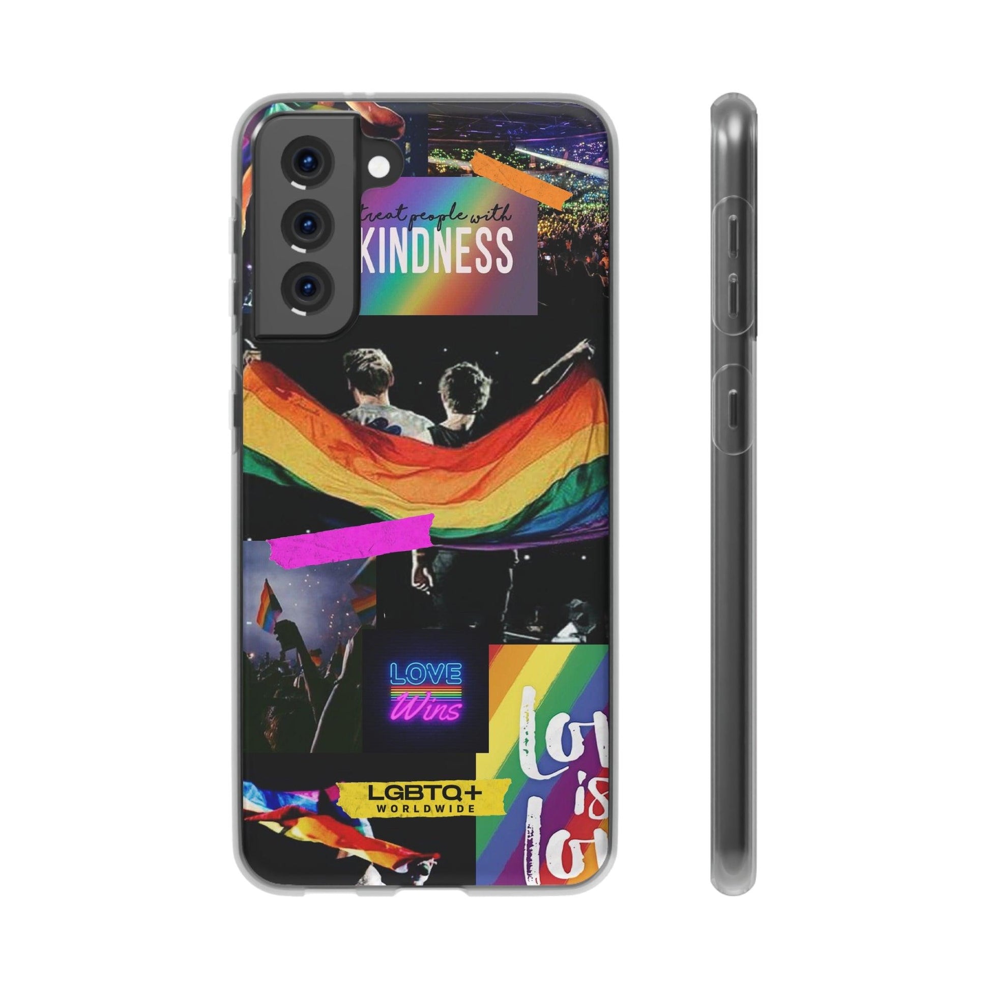 LGBTQWorldwide - ,,KINDNESS" Flexible Handyhülle Accessories, Case, iPhone, iPhone Cases, Phone accessory, Phone Cases, Samsung Cases, silikon, Valentine's Day promotion lgbtq Bekleidung Accessoires unisex Zubehör