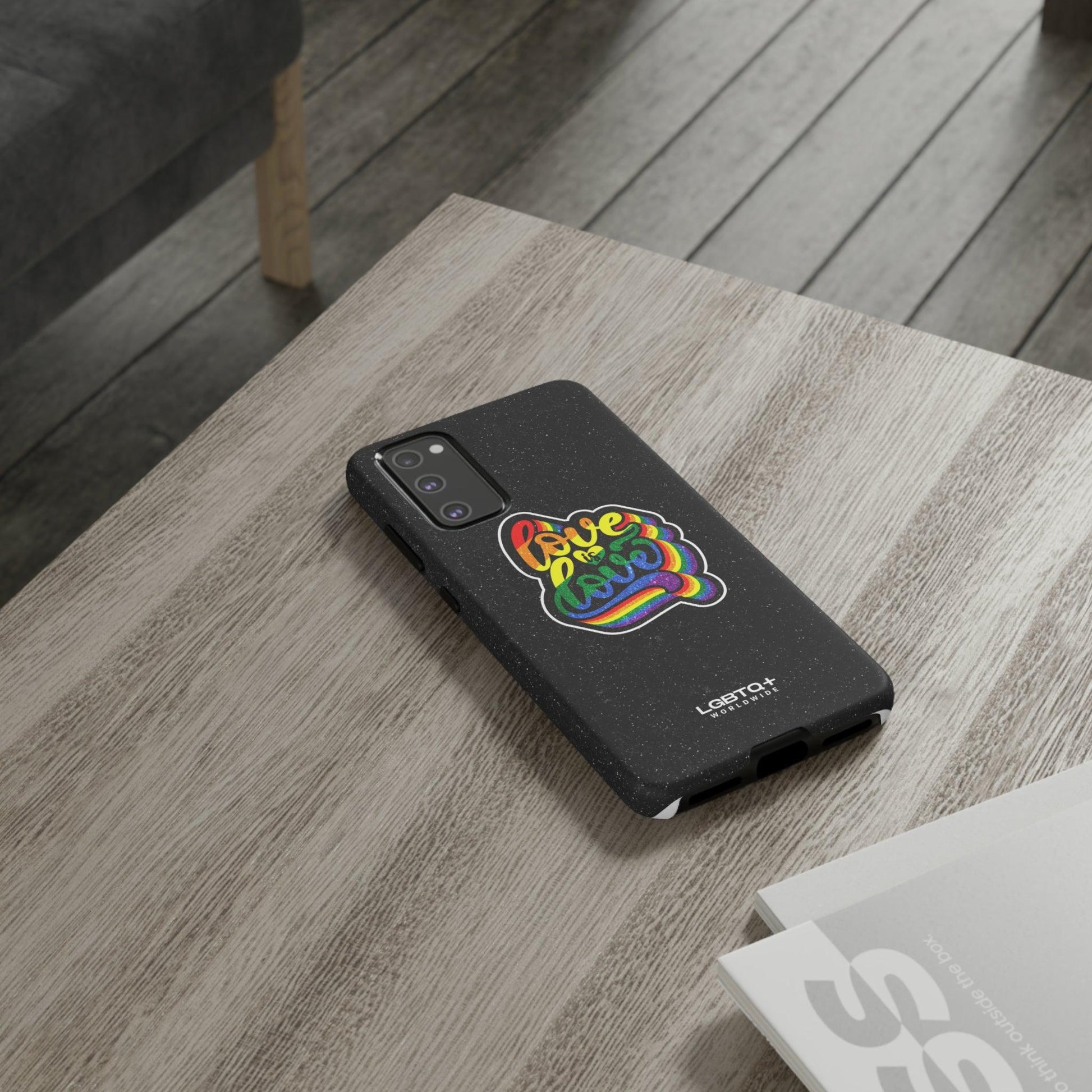 LGBTQWorldwide - ,,LOVE IS LOVE" Doppelgehäuse Handyhülle Accessories, Glossy, iPhone Cases, Matte, Phone accessory, Phone Cases, Samsung Cases, Thermo, Valentine's Day Picks lgbtq Bekleidung Accessoires unisex Zubehör