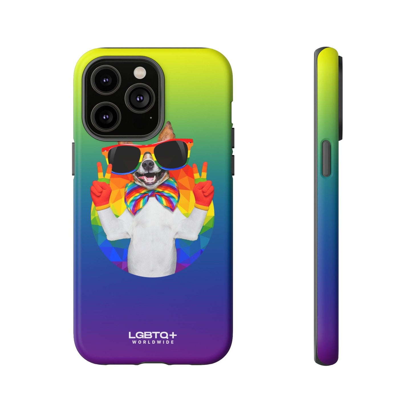 LGBTQWorldwide - ,,GLÜCKLICHER HUND" Doppelgehäuse Handyhülle Accessories, Glossy, iPhone Cases, Matte, Phone accessory, Phone Cases, Samsung Cases, Thermo, Valentine's Day Picks lgbtq Bekleidung Accessoires unisex Zubehör