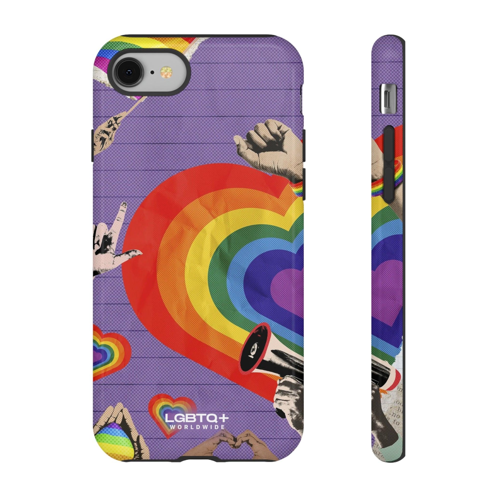 LGBTQWorldwide - ,,REGENBOGEN HERZ" Doppelgehäuse Handyhülle Accessories, Glossy, iPhone Cases, Matte, Phone accessory, Phone Cases, Samsung Cases, Thermo, Valentine's Day Picks lgbtq Bekleidung Accessoires unisex Zubehör