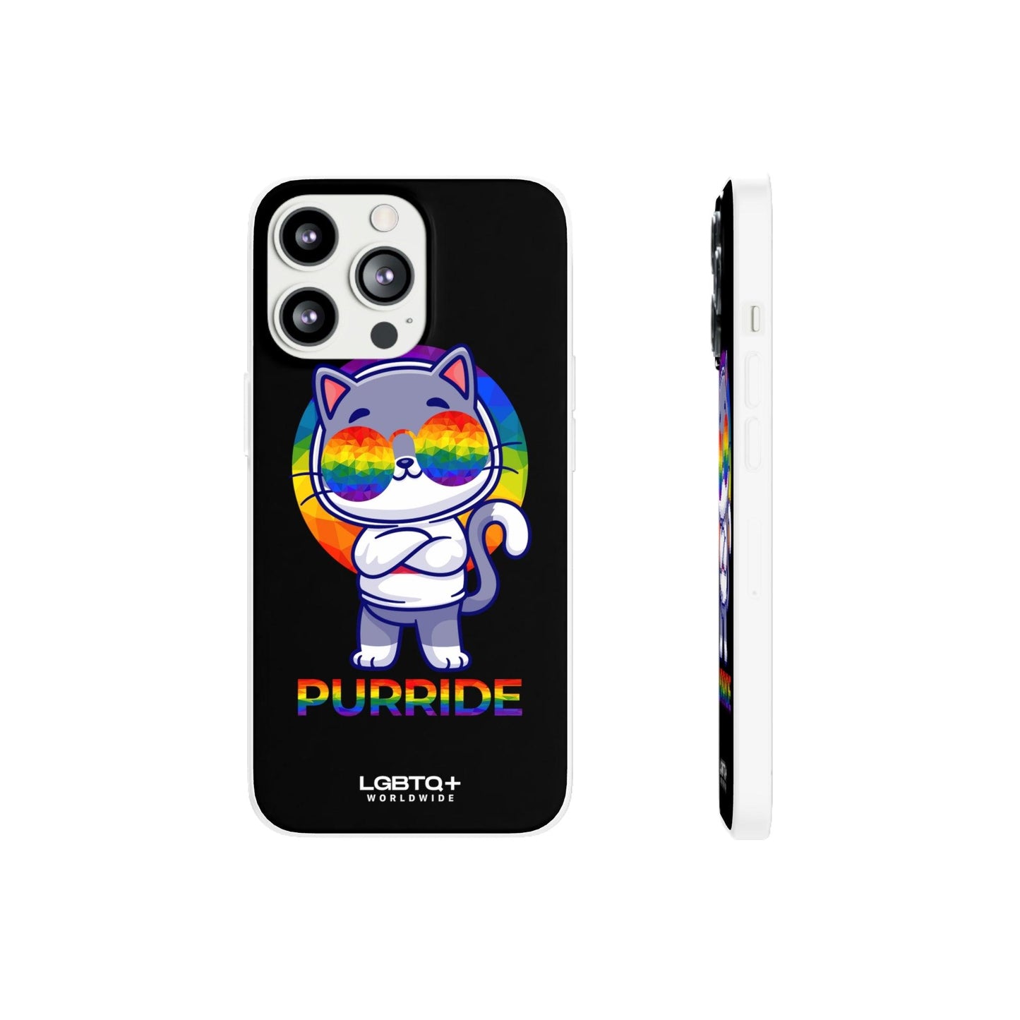 LGBTQWorldwide - ,,PURRIDE" Flexible Handyhülle Accessories, Case, iPhone, iPhone Cases, Phone accessory, Phone Cases, Samsung Cases, silikon, Valentine's Day promotion lgbtq Bekleidung Accessoires unisex Zubehör