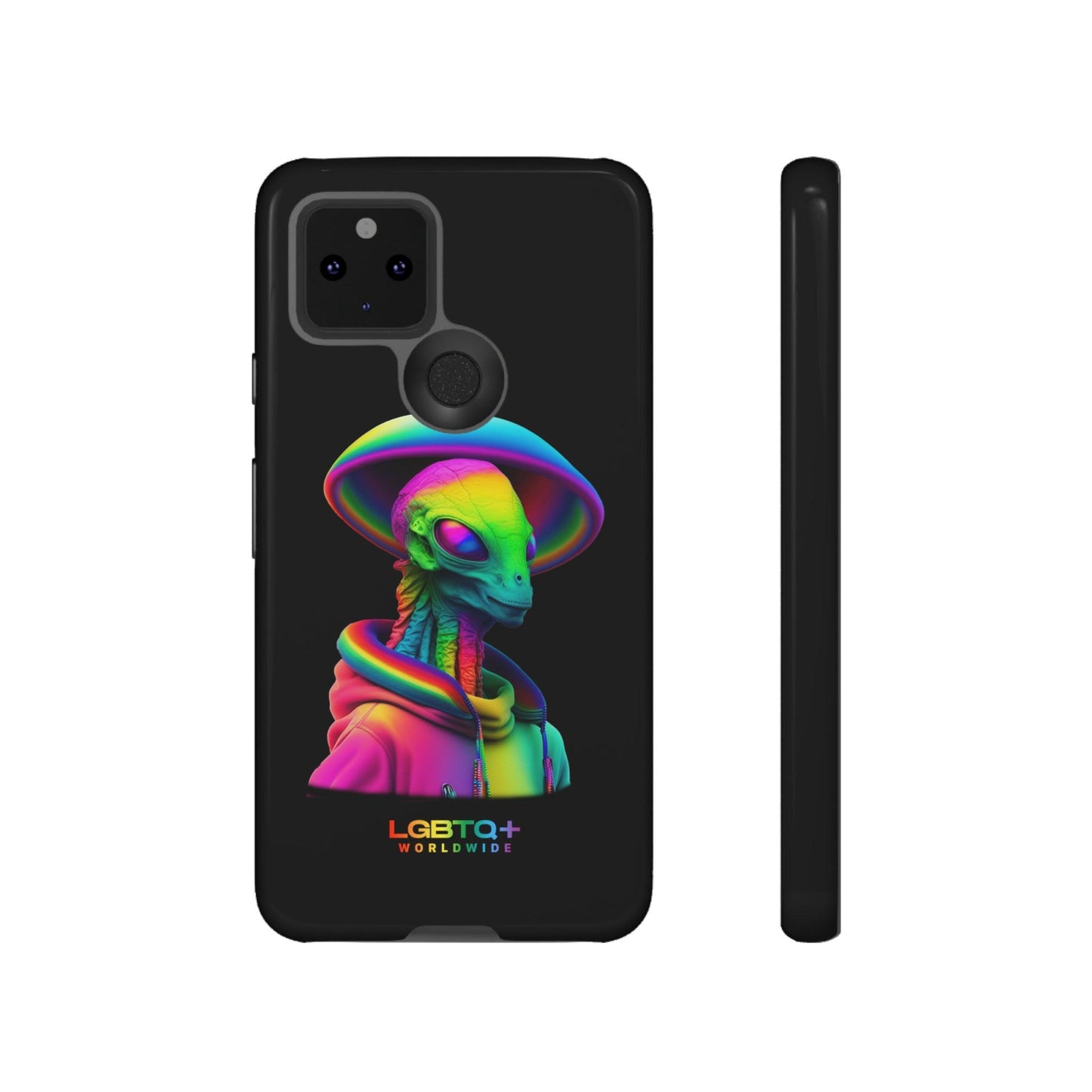 LGBTQWorldwide - ,,GLÜCKLICHES ALIEN" Doppelgehäuse Handyhülle Accessories, Glossy, iPhone Cases, Matte, Phone accessory, Phone Cases, Samsung Cases, tough, Valentine's Day Picks lgbtq Bekleidung Accessoires unisex Zubehör