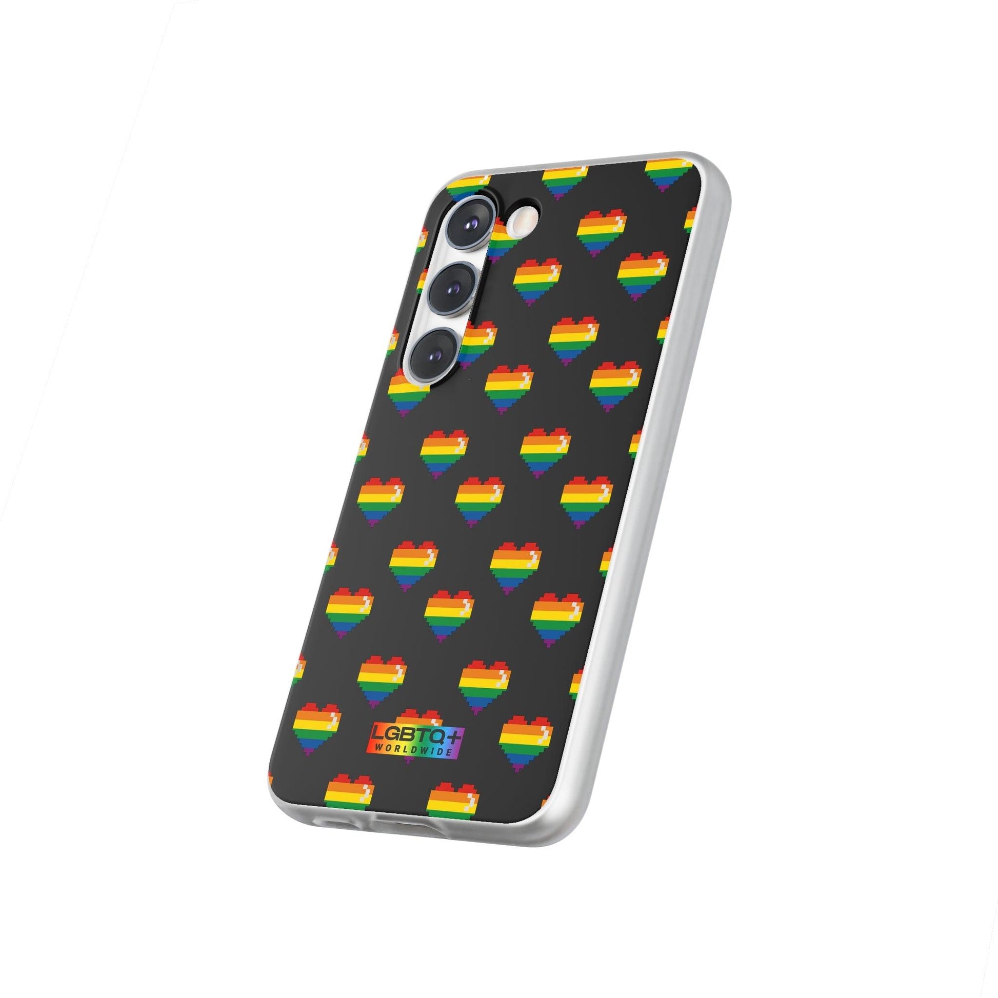 LGBTQWorldwide - ,,RETRO HERZ" Flexible Handyhülle Accessories, Case, iPhone, iPhone Cases, Phone accessory, Phone Cases, Samsung Cases, silikon, Valentine's Day promotion lgbtq Bekleidung Accessoires unisex Zubehör