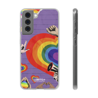 LGBTQWorldwide - ,,REGENBOGEN HERZ" Flexible Handyhülle Accessories, Case, iPhone, iPhone Cases, Phone accessory, Phone Cases, Samsung Cases, silikon, Valentine's Day promotion lgbtq Bekleidung Accessoires unisex Zubehör