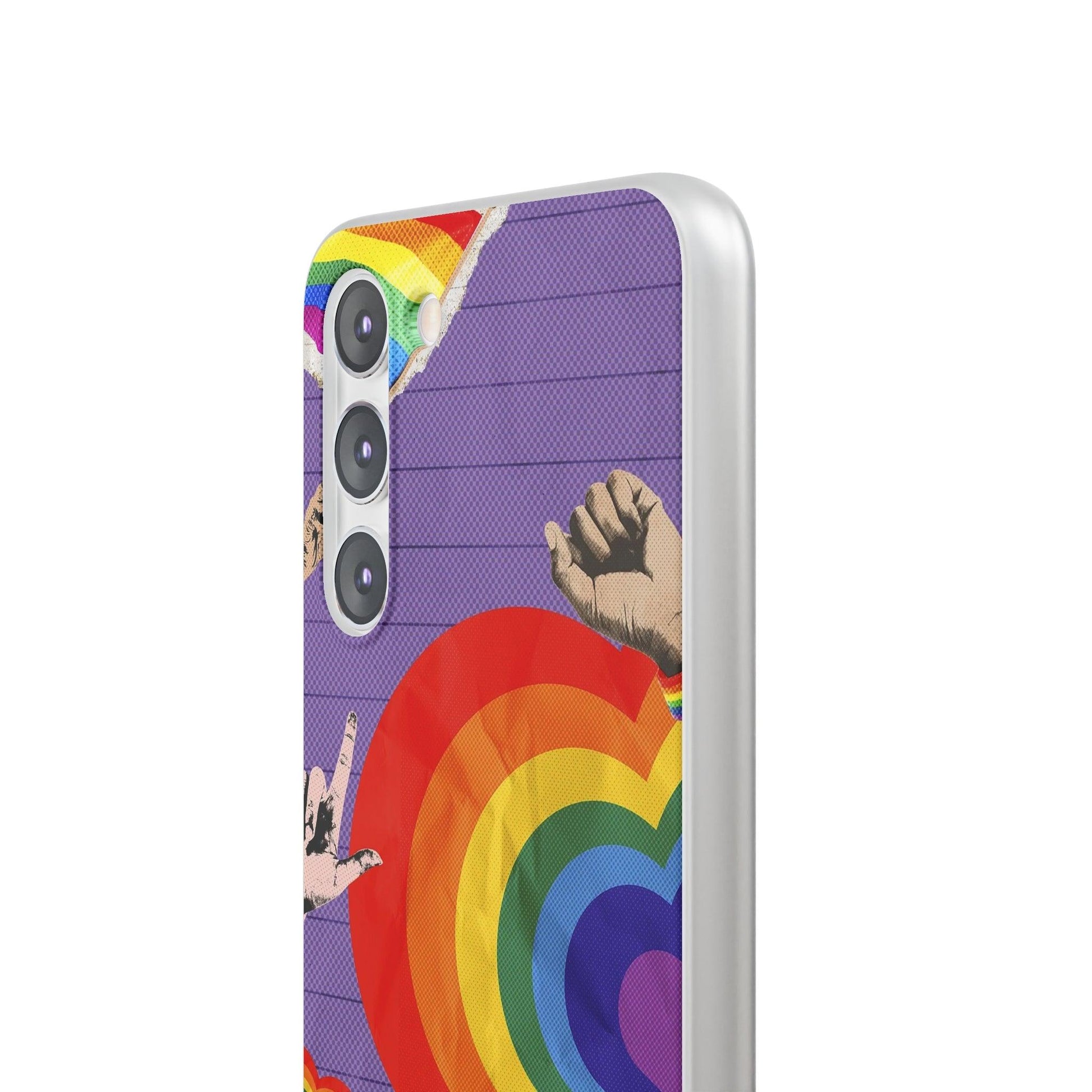 LGBTQWorldwide - ,,REGENBOGEN HERZ" Flexible Handyhülle Accessories, Case, iPhone, iPhone Cases, Phone accessory, Phone Cases, Samsung Cases, silikon, Valentine's Day promotion lgbtq Bekleidung Accessoires unisex Zubehör