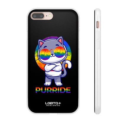 LGBTQWorldwide - ,,PURRIDE" Flexible Handyhülle Accessories, Case, iPhone, iPhone Cases, Phone accessory, Phone Cases, Samsung Cases, silikon, Valentine's Day promotion lgbtq Bekleidung Accessoires unisex Zubehör