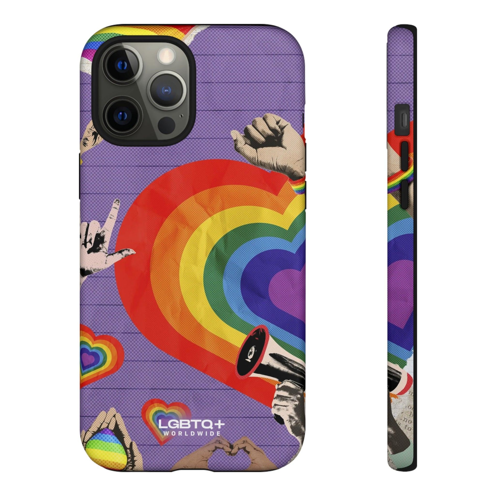 LGBTQWorldwide - ,,REGENBOGEN HERZ" Doppelgehäuse Handyhülle Accessories, Glossy, iPhone Cases, Matte, Phone accessory, Phone Cases, Samsung Cases, Thermo, Valentine's Day Picks lgbtq Bekleidung Accessoires unisex Zubehör