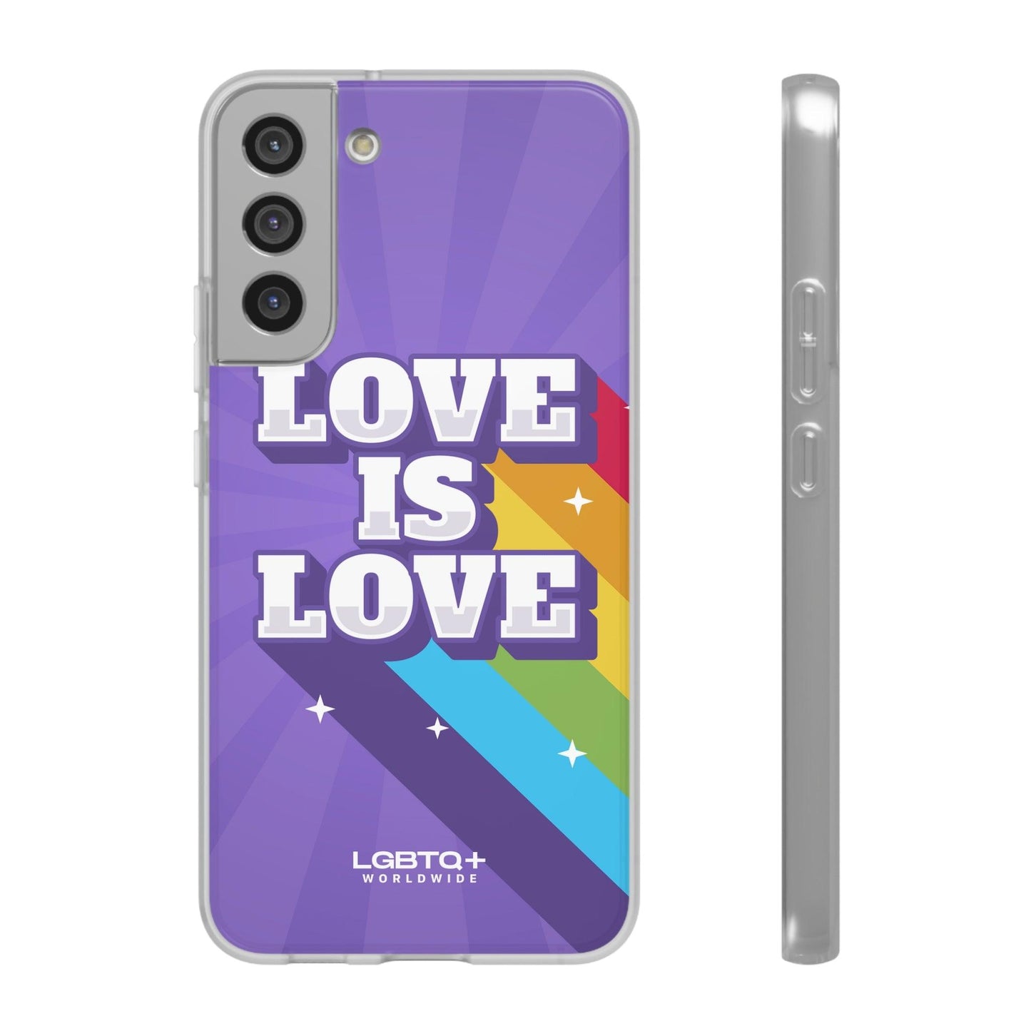 LGBTQWorldwide - ,,LOVE IS LOVE" Flexible Handyhülle Accessories, Case, iPhone, iPhone Cases, Phone accessory, Phone Cases, Samsung Cases, silikon, Valentine's Day promotion lgbtq Bekleidung Accessoires unisex Zubehör