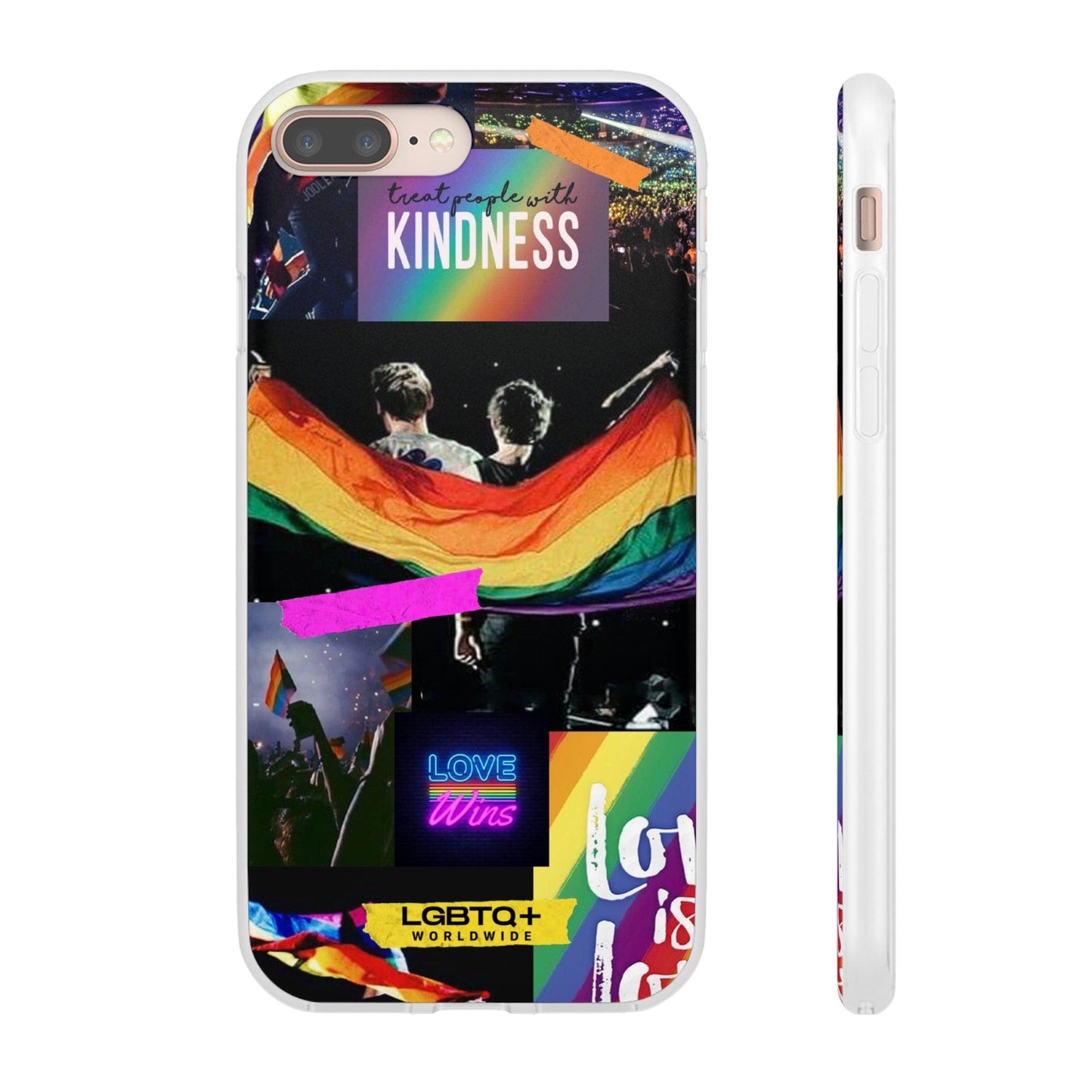 LGBTQWorldwide - ,,KINDNESS" Flexible Handyhülle Accessories, Case, iPhone, iPhone Cases, Phone accessory, Phone Cases, Samsung Cases, silikon, Valentine's Day promotion lgbtq Bekleidung Accessoires unisex Zubehör