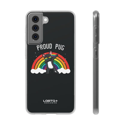 LGBTQWorldwide - ,,PROUD PUG" Flexible Handyhülle Accessories, Case, iPhone, iPhone Cases, Phone accessory, Phone Cases, Samsung Cases, silikon, Valentine's Day promotion lgbtq Bekleidung Accessoires unisex Zubehör