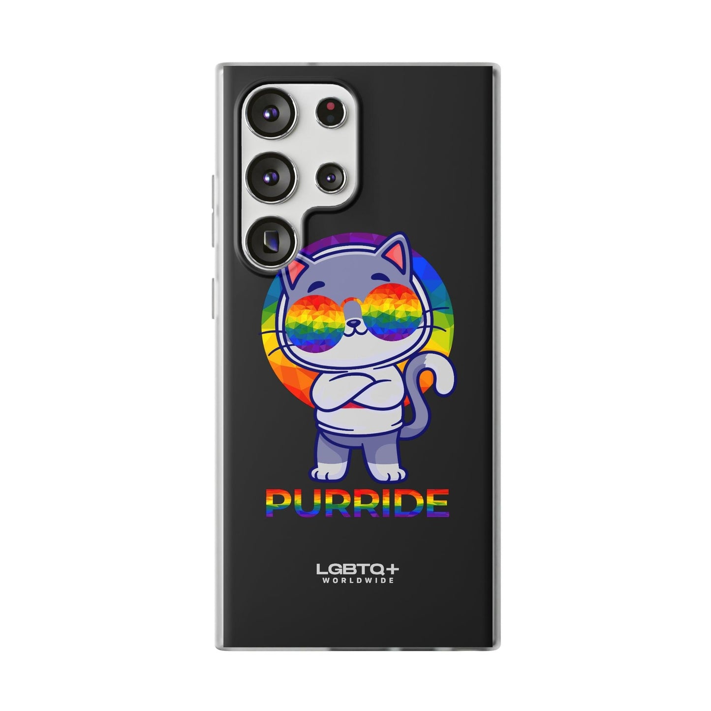 LGBTQWorldwide - ,,PURRIDE" Flexible Handyhülle Accessories, Case, iPhone, iPhone Cases, Phone accessory, Phone Cases, Samsung Cases, silikon, Valentine's Day promotion lgbtq Bekleidung Accessoires unisex Zubehör