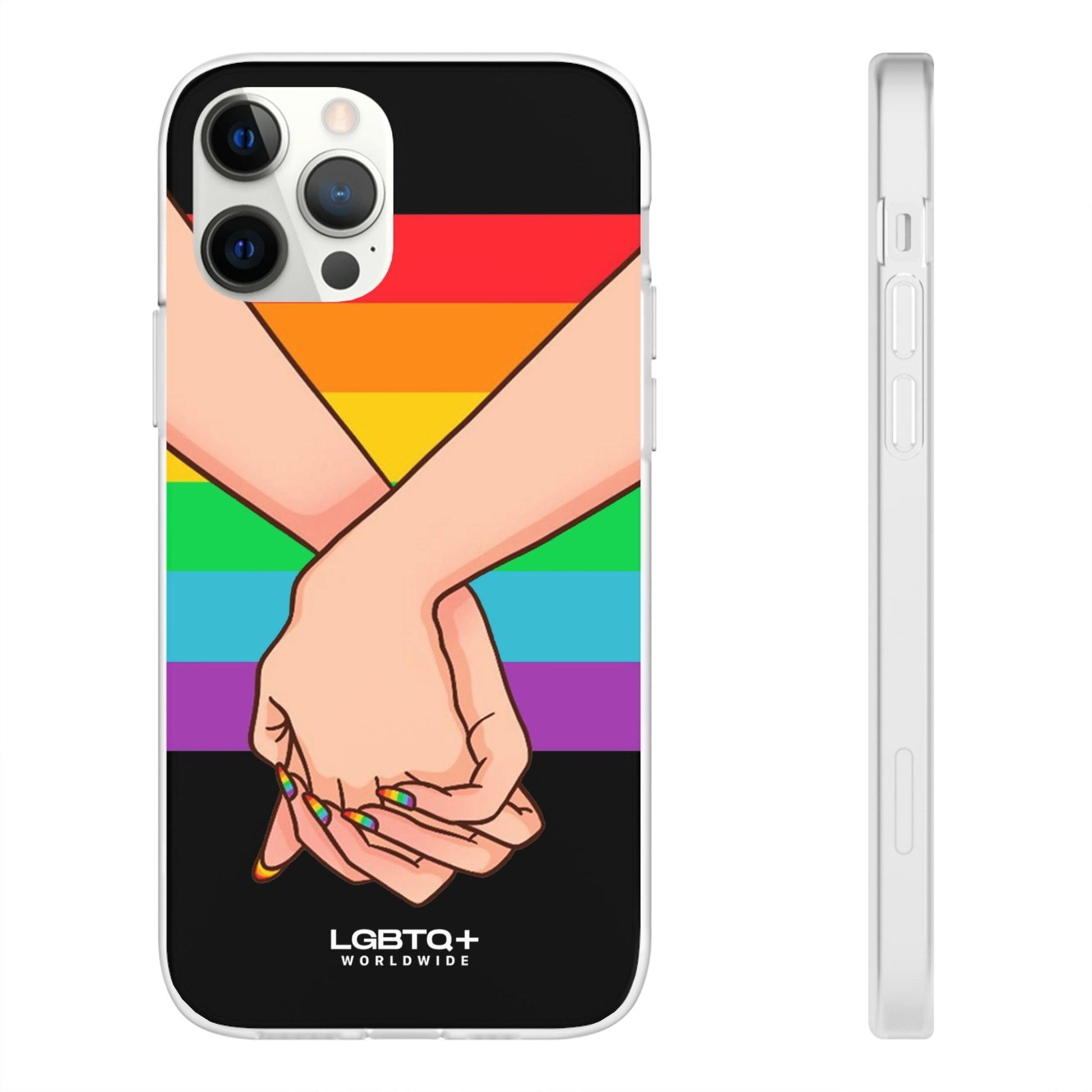 LGBTQWorldwide - ,,TOGETHER PRIDE" Flexible Handyhülle Accessories, Case, iPhone, iPhone Cases, Phone accessory, Phone Cases, Samsung Cases, silikon, Valentine's Day promotion lgbtq Bekleidung Accessoires unisex Zubehör