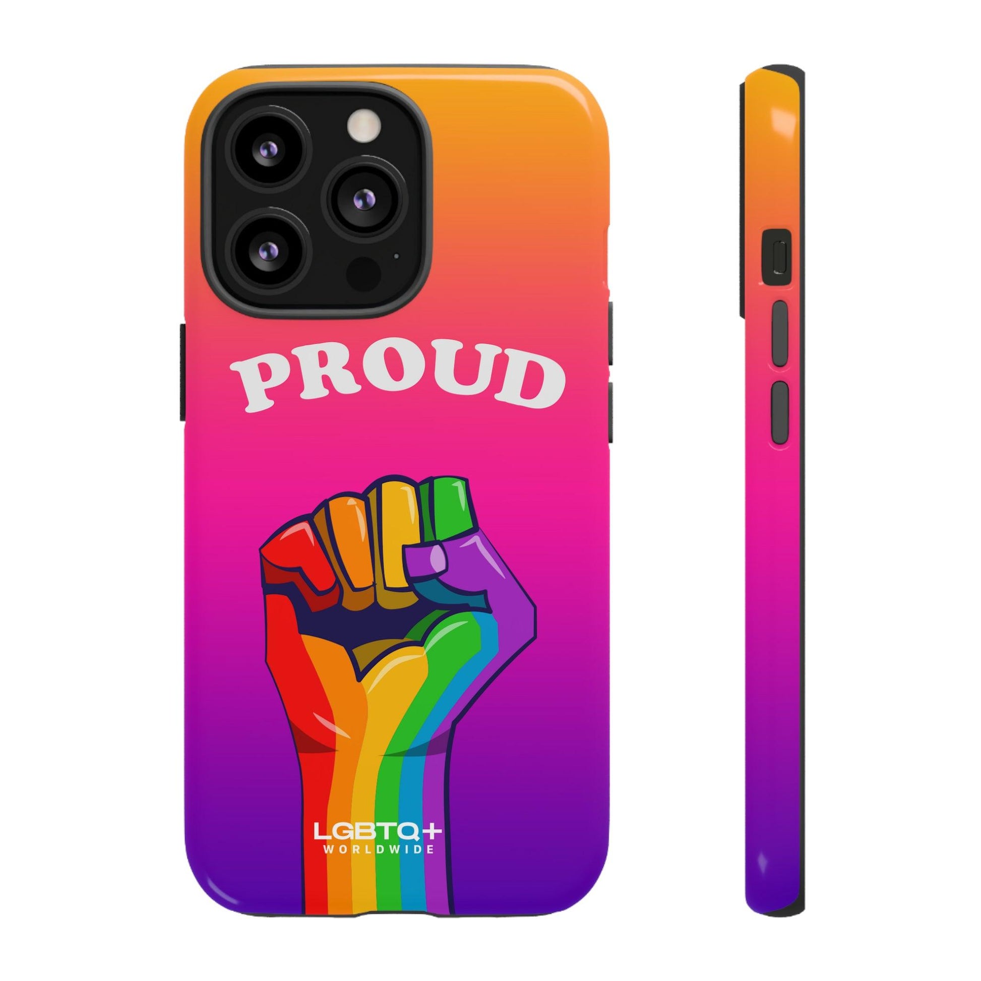 LGBTQWorldwide - ,,GLÜCKLICH" Doppelgehäuse Handyhülle Accessories, Glossy, iPhone Cases, Matte, Phone accessory, Phone Cases, Samsung Cases, Thermo, Valentine's Day Picks lgbtq Bekleidung Accessoires unisex Zubehör