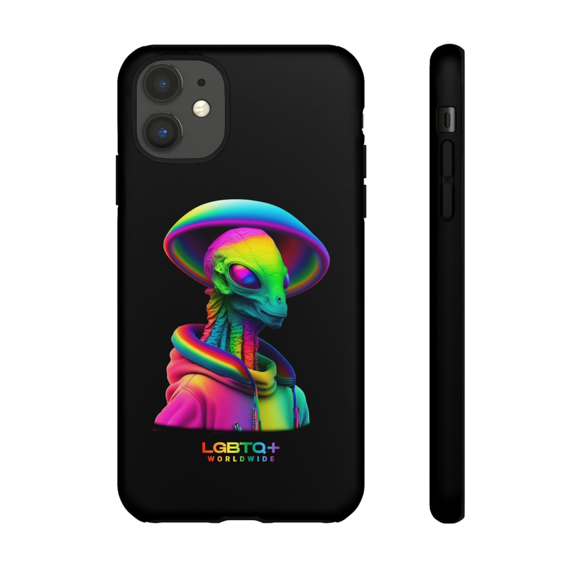 LGBTQWorldwide - ,,GLÜCKLICHES ALIEN" Doppelgehäuse Handyhülle Accessories, Glossy, iPhone Cases, Matte, Phone accessory, Phone Cases, Samsung Cases, tough, Valentine's Day Picks lgbtq Bekleidung Accessoires unisex Zubehör