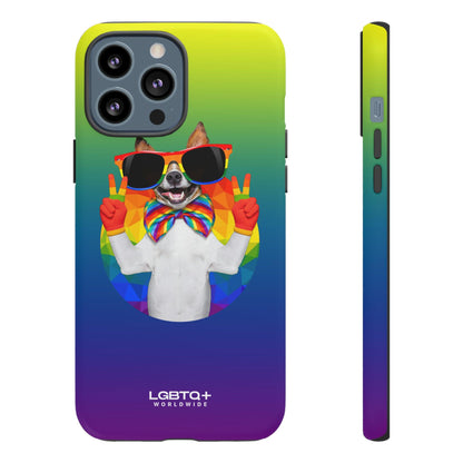 LGBTQWorldwide - ,,GLÜCKLICHER HUND" Doppelgehäuse Handyhülle Accessories, Glossy, iPhone Cases, Matte, Phone accessory, Phone Cases, Samsung Cases, Thermo, Valentine's Day Picks lgbtq Bekleidung Accessoires unisex Zubehör