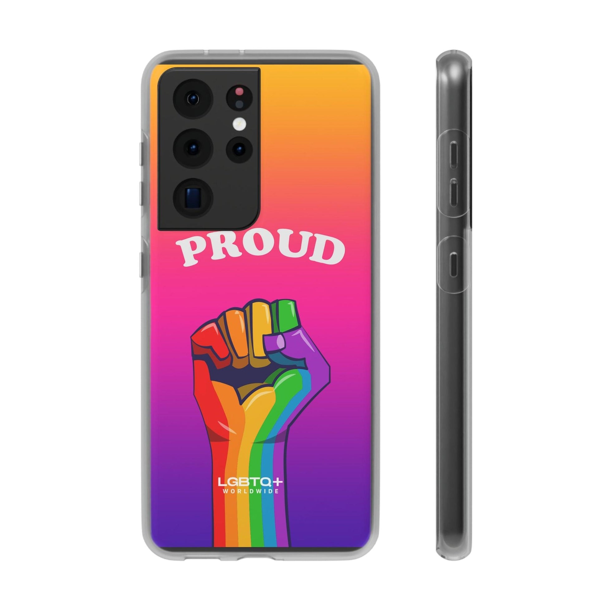 LGBTQWorldwide - ,,GLÜCKLICH" Flexible Handyhülle Accessories, Case, iPhone, iPhone Cases, Phone accessory, Phone Cases, Samsung Cases, silikon, Valentine's Day promotion lgbtq Bekleidung Accessoires unisex Zubehör