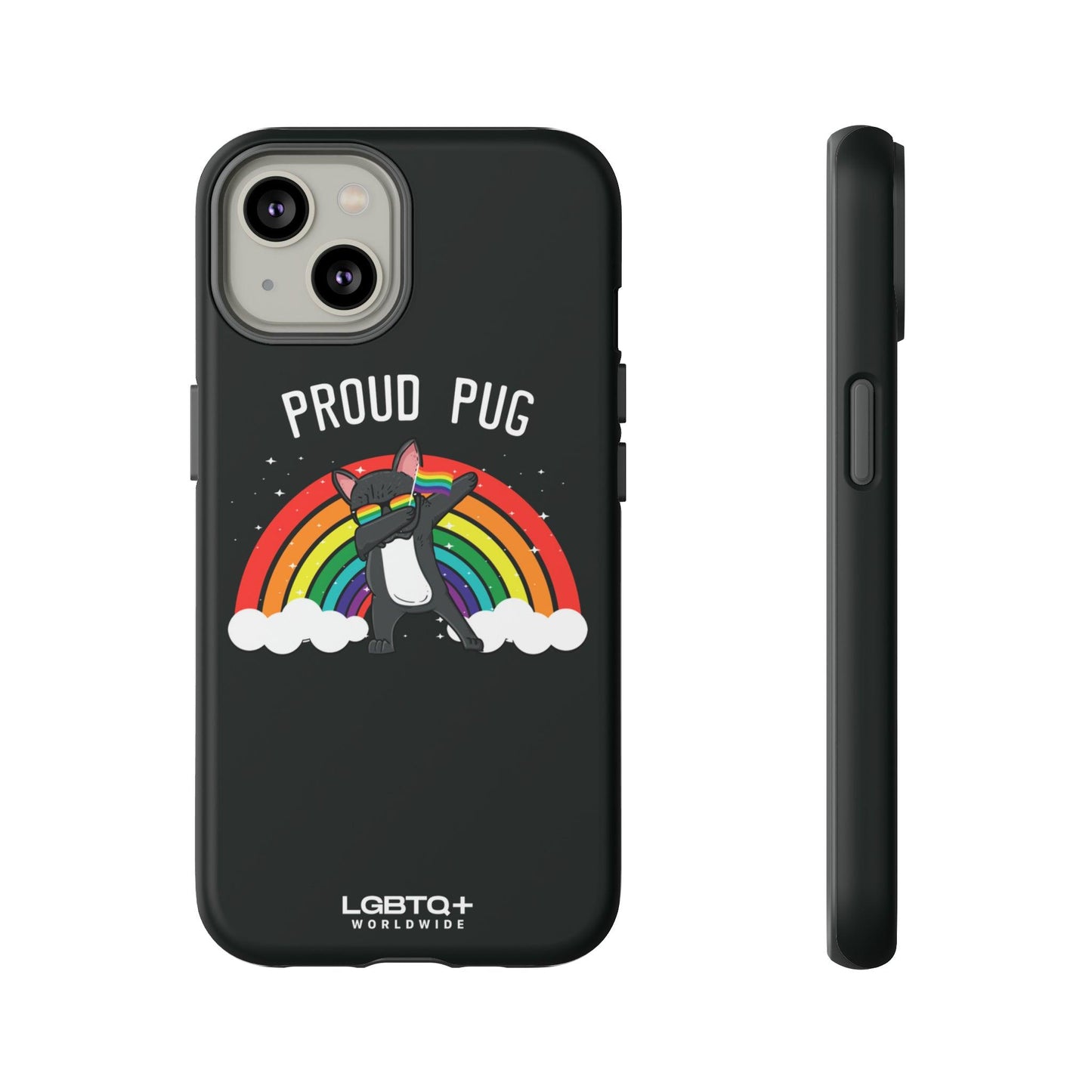 LGBTQWorldwide - ,,PROUD PUG" Doppelgehäuse Handyhülle Accessories, Glossy, iPhone Cases, Matte, Phone accessory, Phone Cases, Samsung Cases, Thermo, Valentine's Day Picks lgbtq Bekleidung Accessoires unisex Zubehör