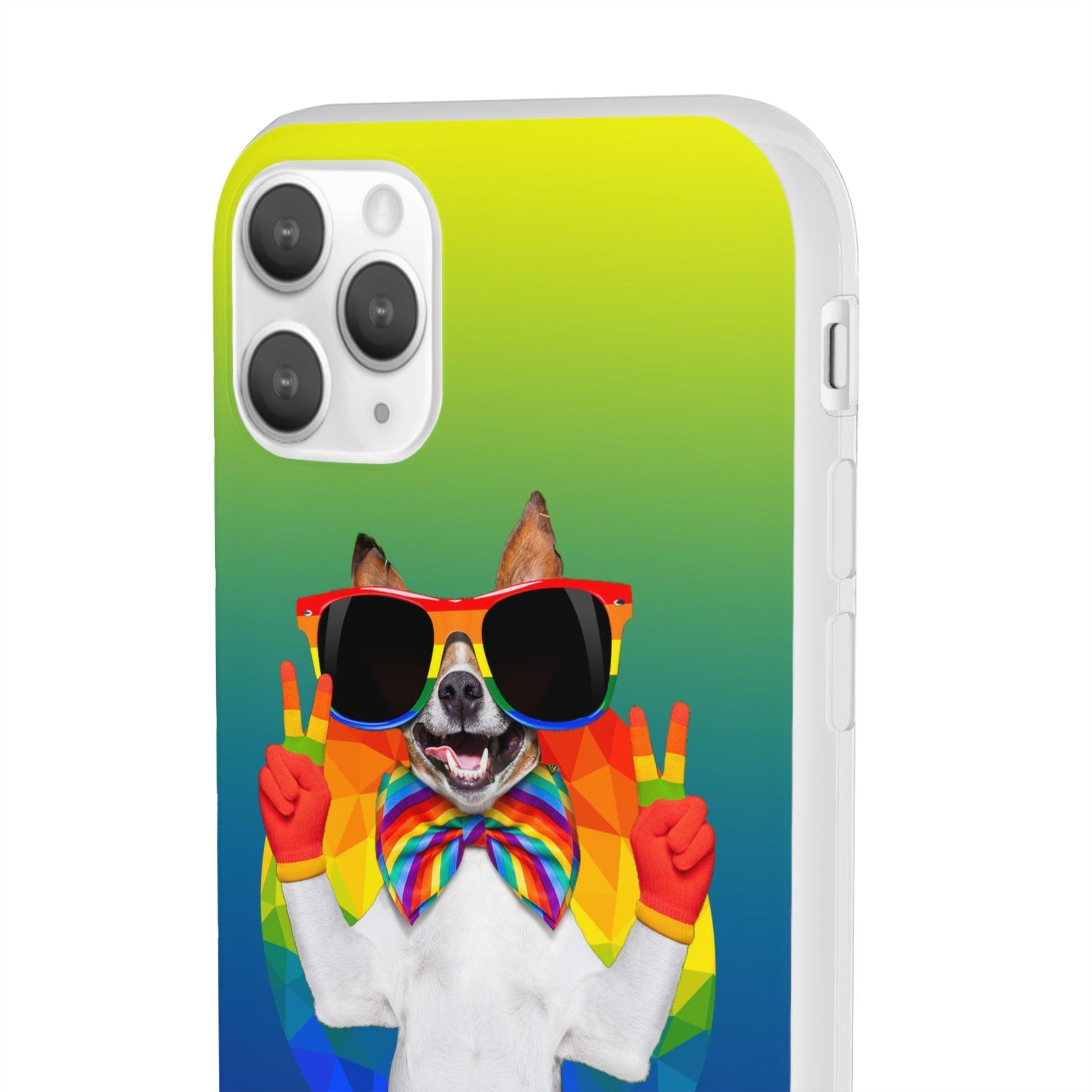 LGBTQWorldwide - ,,GLÜCKLICHER HUND" Flexible Handyhülle Accessories, Case, iPhone, iPhone Cases, Phone accessory, Phone Cases, Samsung Cases, silikon, Valentine's Day promotion lgbtq Bekleidung Accessoires unisex Zubehör