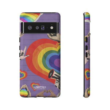 LGBTQWorldwide - ,,REGENBOGEN HERZ" Doppelgehäuse Handyhülle Accessories, Glossy, iPhone Cases, Matte, Phone accessory, Phone Cases, Samsung Cases, Thermo, Valentine's Day Picks lgbtq Bekleidung Accessoires unisex Zubehör