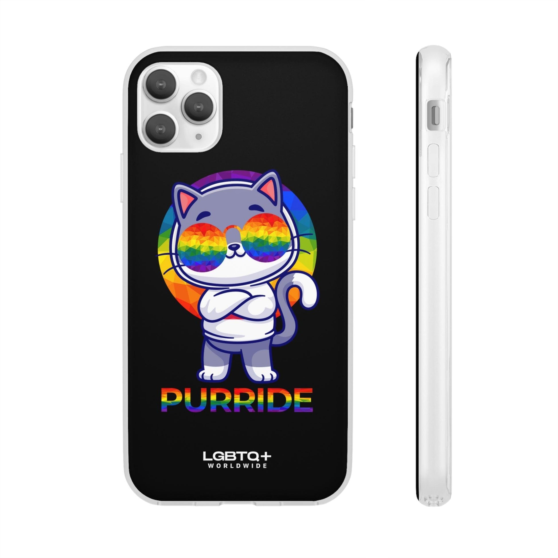 LGBTQWorldwide - ,,PURRIDE" Flexible Handyhülle Accessories, Case, iPhone, iPhone Cases, Phone accessory, Phone Cases, Samsung Cases, silikon, Valentine's Day promotion lgbtq Bekleidung Accessoires unisex Zubehör