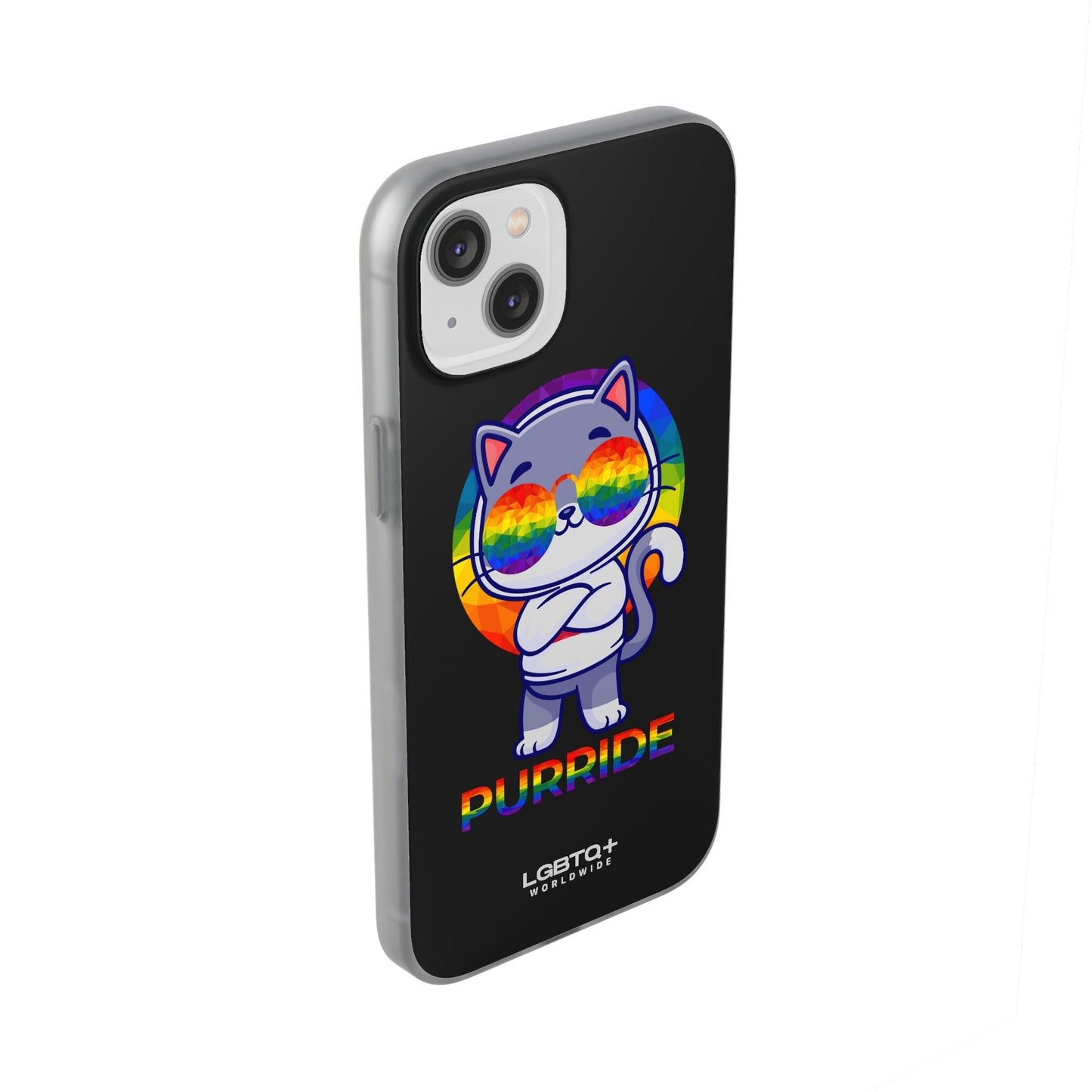 LGBTQWorldwide - ,,PURRIDE" Flexible Handyhülle Accessories, Case, iPhone, iPhone Cases, Phone accessory, Phone Cases, Samsung Cases, silikon, Valentine's Day promotion lgbtq Bekleidung Accessoires unisex Zubehör