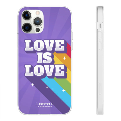 LGBTQWorldwide - ,,LOVE IS LOVE" Flexible Handyhülle Accessories, Case, iPhone, iPhone Cases, Phone accessory, Phone Cases, Samsung Cases, silikon, Valentine's Day promotion lgbtq Bekleidung Accessoires unisex Zubehör