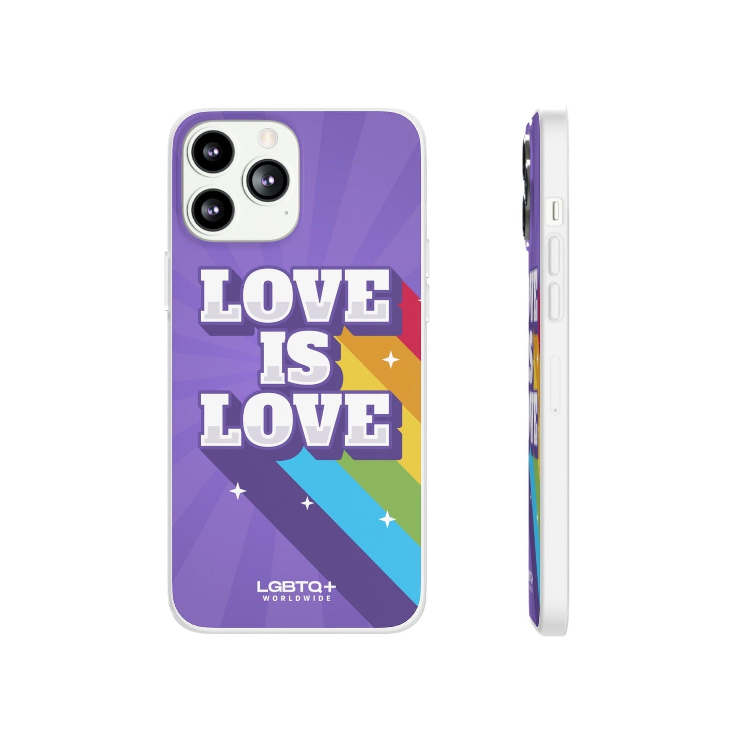 LGBTQWorldwide - ,,LOVE IS LOVE" Flexible Handyhülle Accessories, Case, iPhone, iPhone Cases, Phone accessory, Phone Cases, Samsung Cases, silikon, Valentine's Day promotion lgbtq Bekleidung Accessoires unisex Zubehör