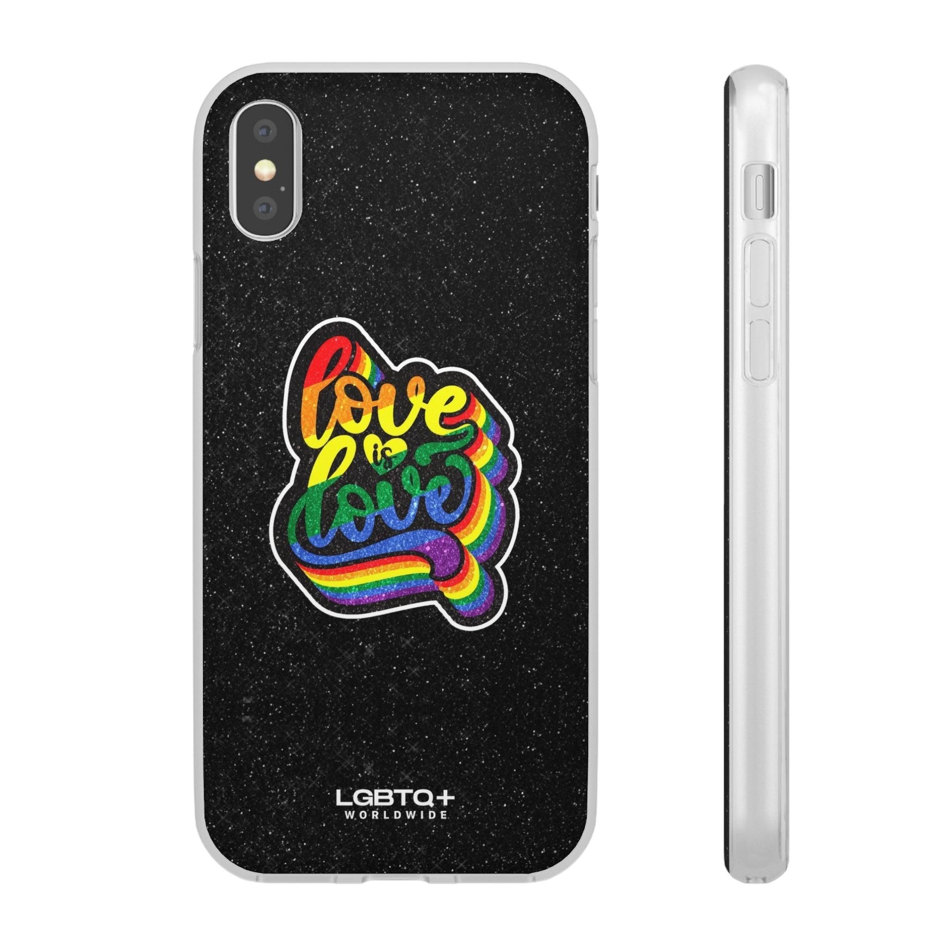 LGBTQWorldwide - ,,LIEBE IST LIEBE" Flexible Handyhülle Accessories, Case, iPhone, iPhone Cases, Phone accessory, Phone Cases, Samsung Cases, Valentine's Day promotion lgbtq Bekleidung Accessoires unisex Zubehör