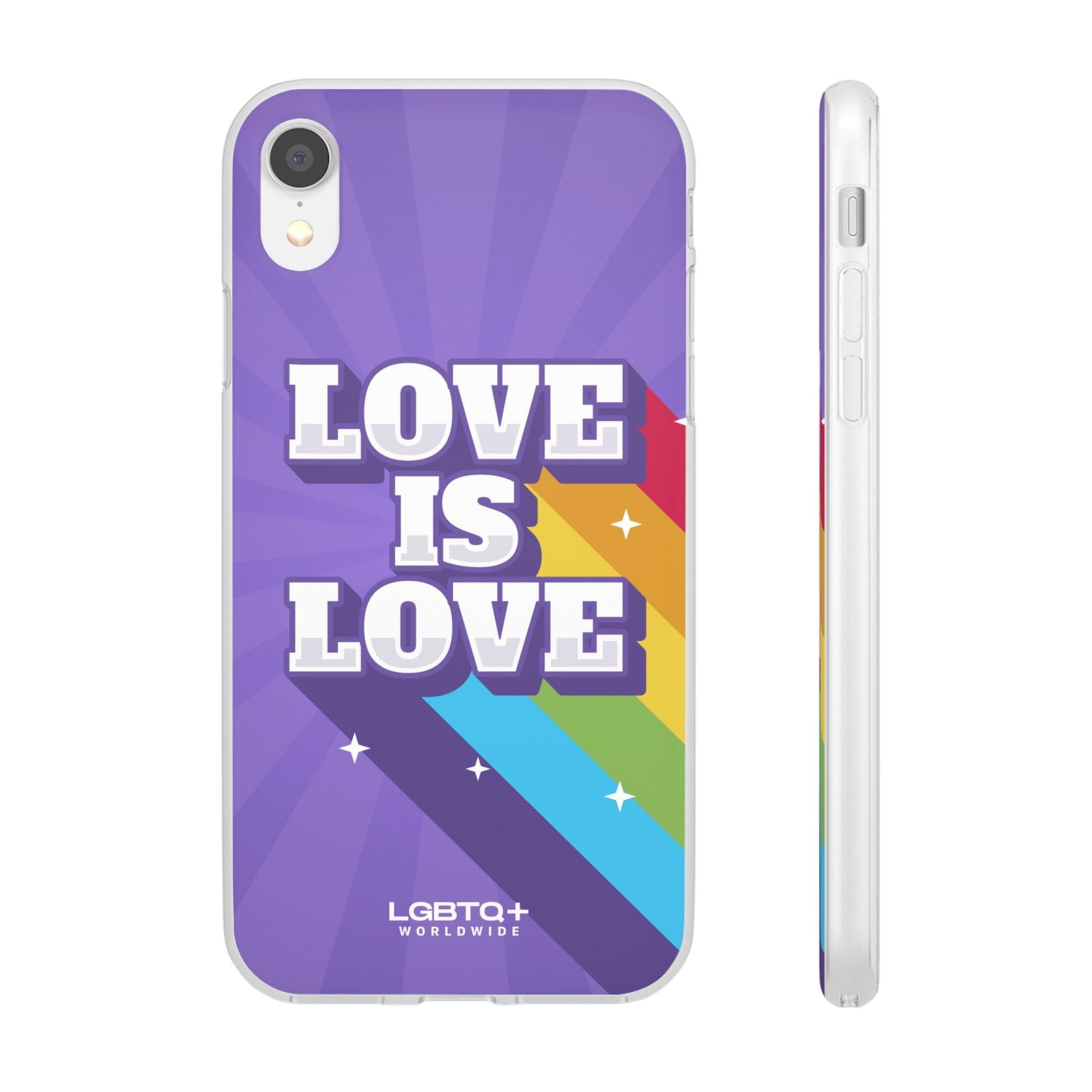 LGBTQWorldwide - ,,LOVE IS LOVE" Flexible Handyhülle Accessories, Case, iPhone, iPhone Cases, Phone accessory, Phone Cases, Samsung Cases, silikon, Valentine's Day promotion lgbtq Bekleidung Accessoires unisex Zubehör