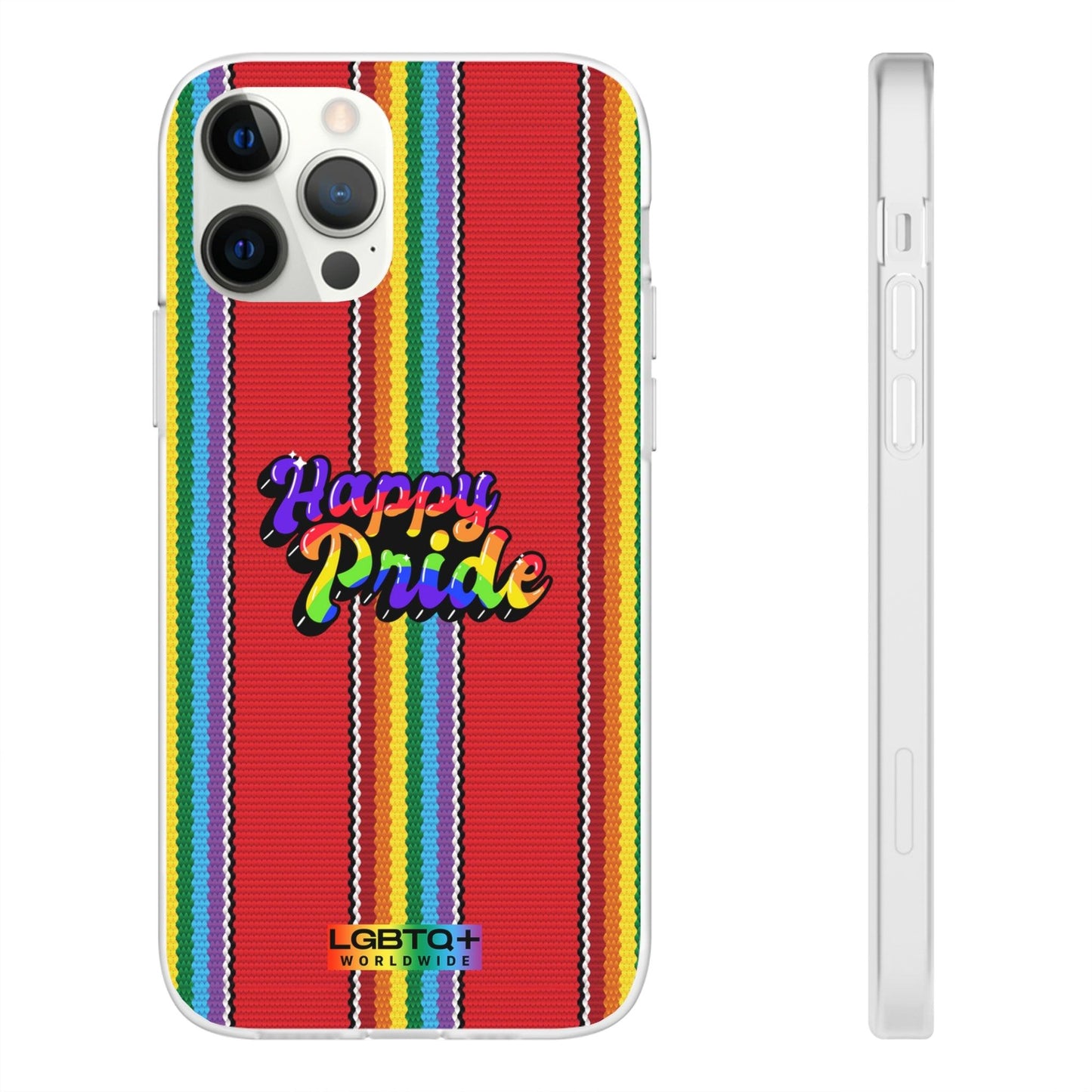 LGBTQWorldwide - ,,HAPPY PRIDE" Flexible Handyhülle Accessories, Case, iPhone, iPhone Cases, Phone accessory, Phone Cases, Samsung Cases, silikon, Valentine's Day promotion lgbtq Bekleidung Accessoires unisex Zubehör