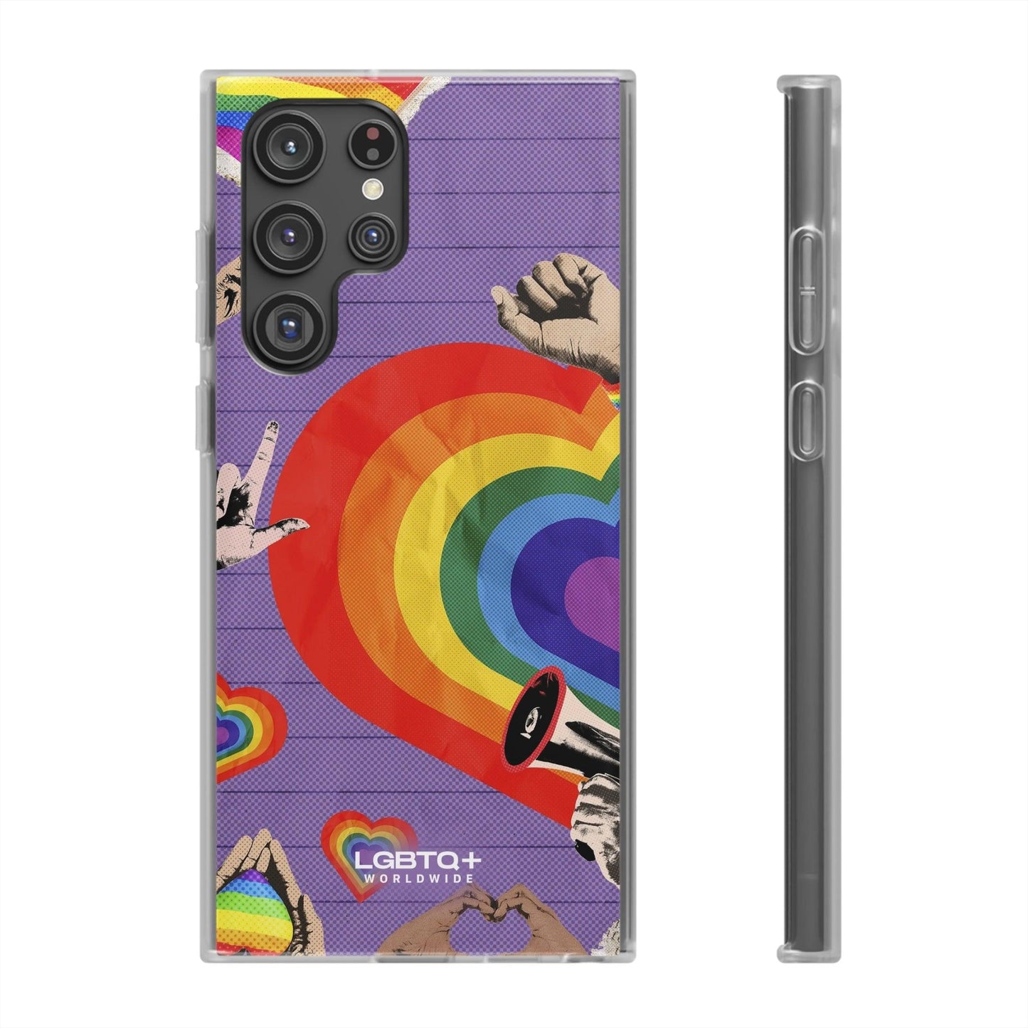 LGBTQWorldwide - ,,REGENBOGEN HERZ" Flexible Handyhülle Accessories, Case, iPhone, iPhone Cases, Phone accessory, Phone Cases, Samsung Cases, silikon, Valentine's Day promotion lgbtq Bekleidung Accessoires unisex Zubehör