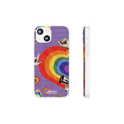 LGBTQWorldwide - ,,REGENBOGEN HERZ" Flexible Handyhülle Accessories, Case, iPhone, iPhone Cases, Phone accessory, Phone Cases, Samsung Cases, silikon, Valentine's Day promotion lgbtq Bekleidung Accessoires unisex Zubehör