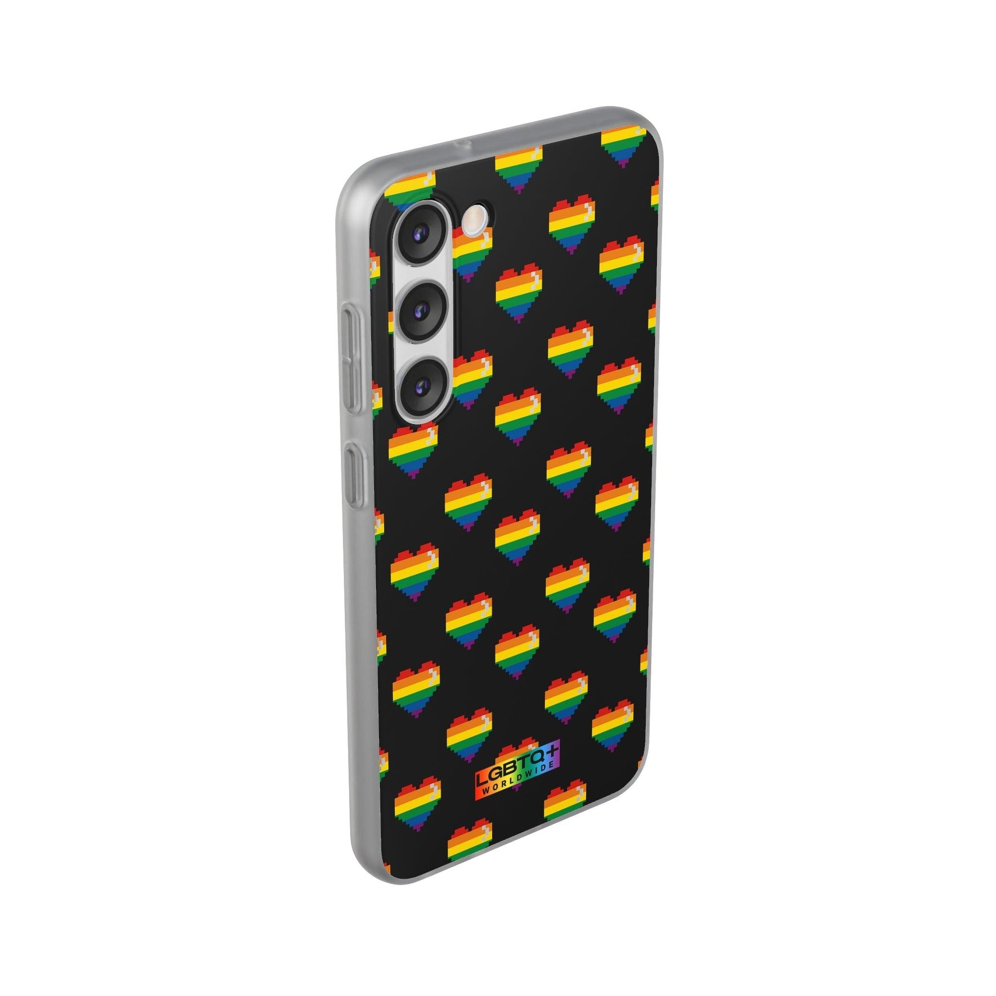 LGBTQWorldwide - ,,RETRO HERZ" Flexible Handyhülle Accessories, Case, iPhone, iPhone Cases, Phone accessory, Phone Cases, Samsung Cases, silikon, Valentine's Day promotion lgbtq Bekleidung Accessoires unisex Zubehör