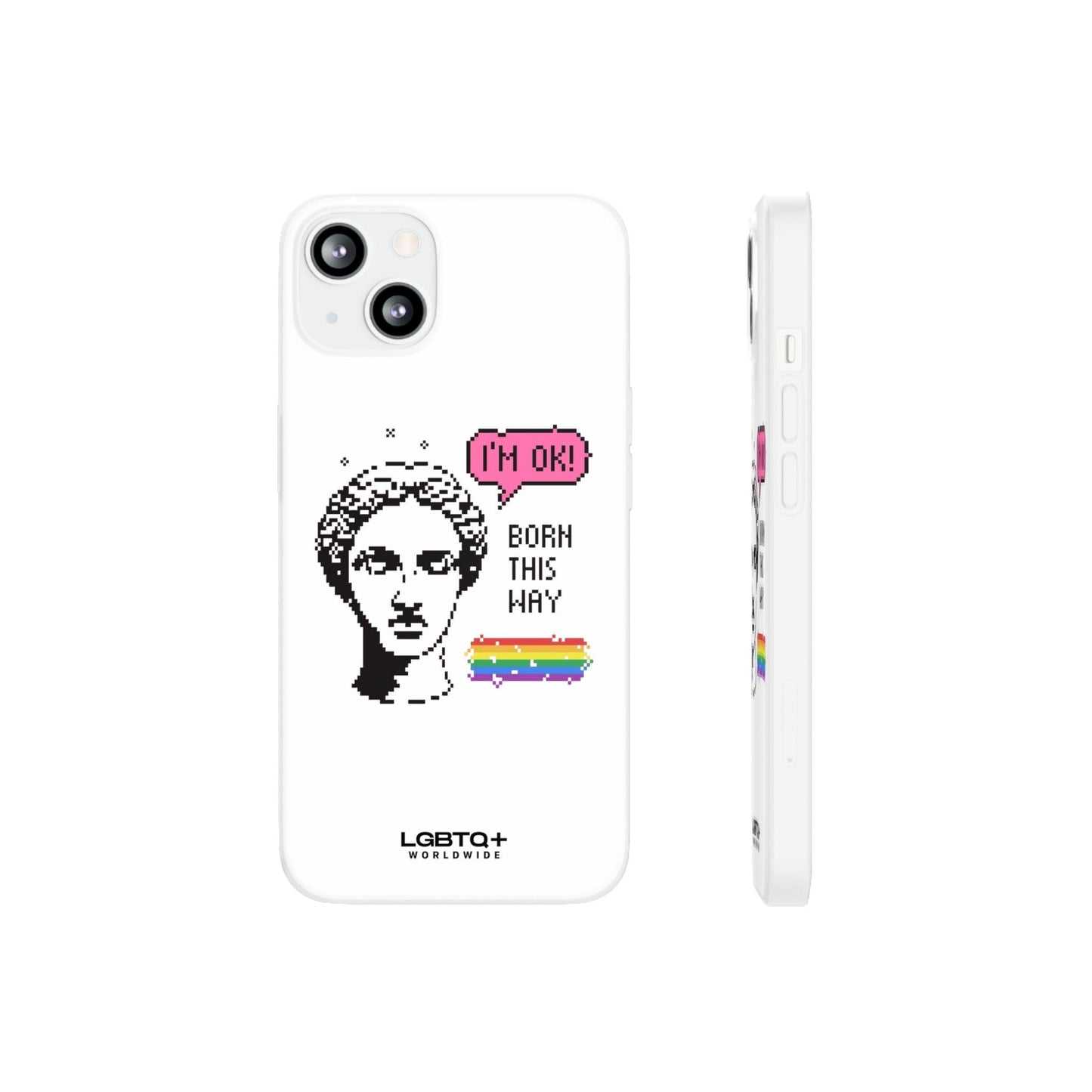 LGBTQWorldwide - ,,BORN THIS WAY" Flexible Handyhülle Accessories, Case, iPhone, iPhone Cases, Phone accessory, Phone Cases, Samsung Cases, silikon, Valentine's Day promotion lgbtq Bekleidung Accessoires unisex Zubehör